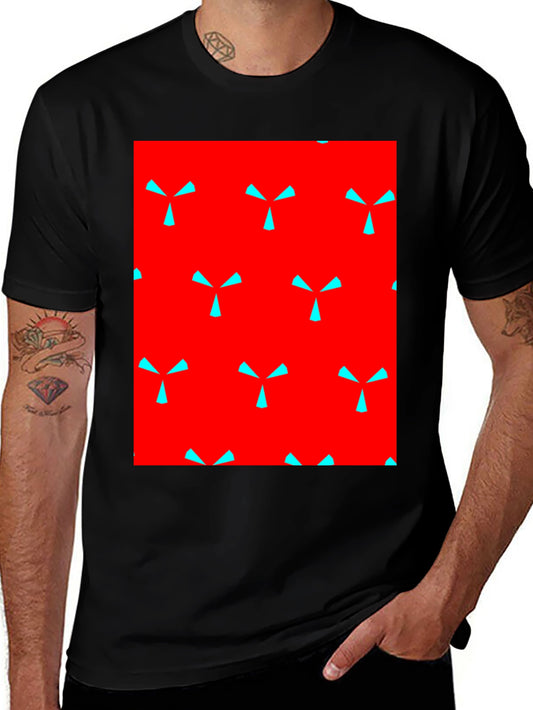 Bold Pattern Tee - Red & Blue Design