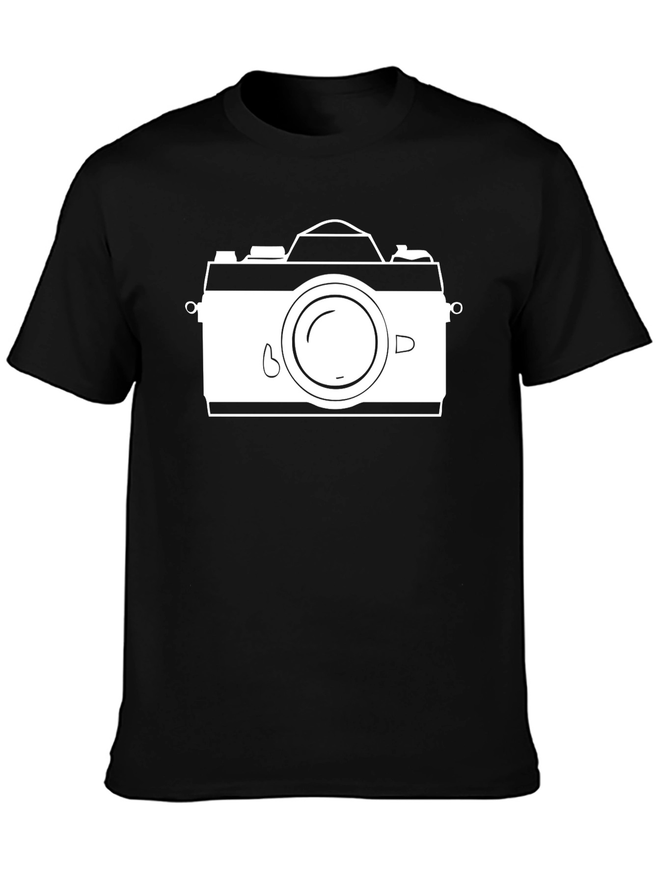 Camera Graphic Black T-Shirt - Stylish Photo Tee