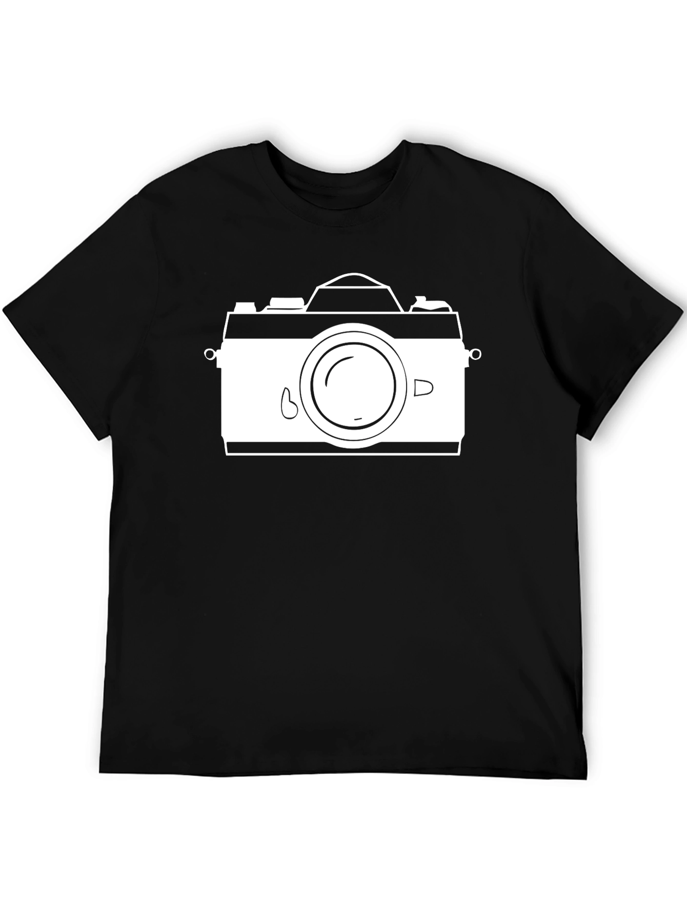 Camera Graphic Black T-Shirt - Stylish Photo Tee