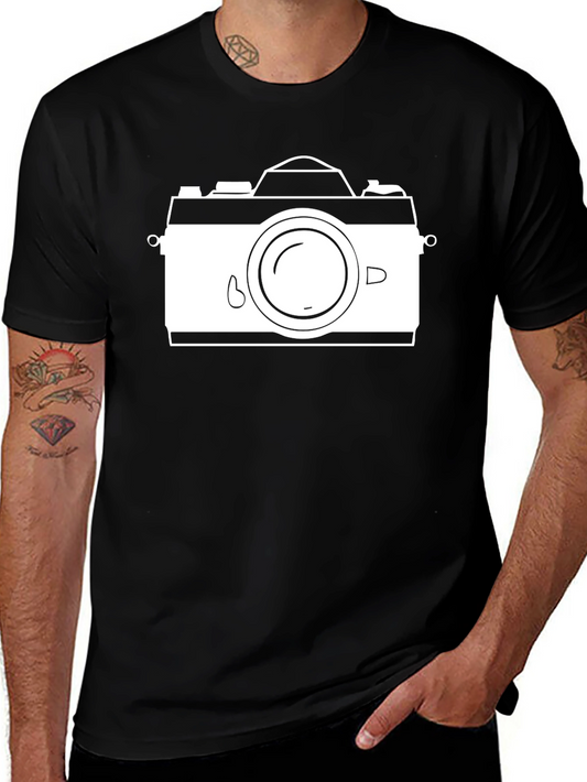 Camera Graphic Black T-Shirt - Stylish Photo Tee