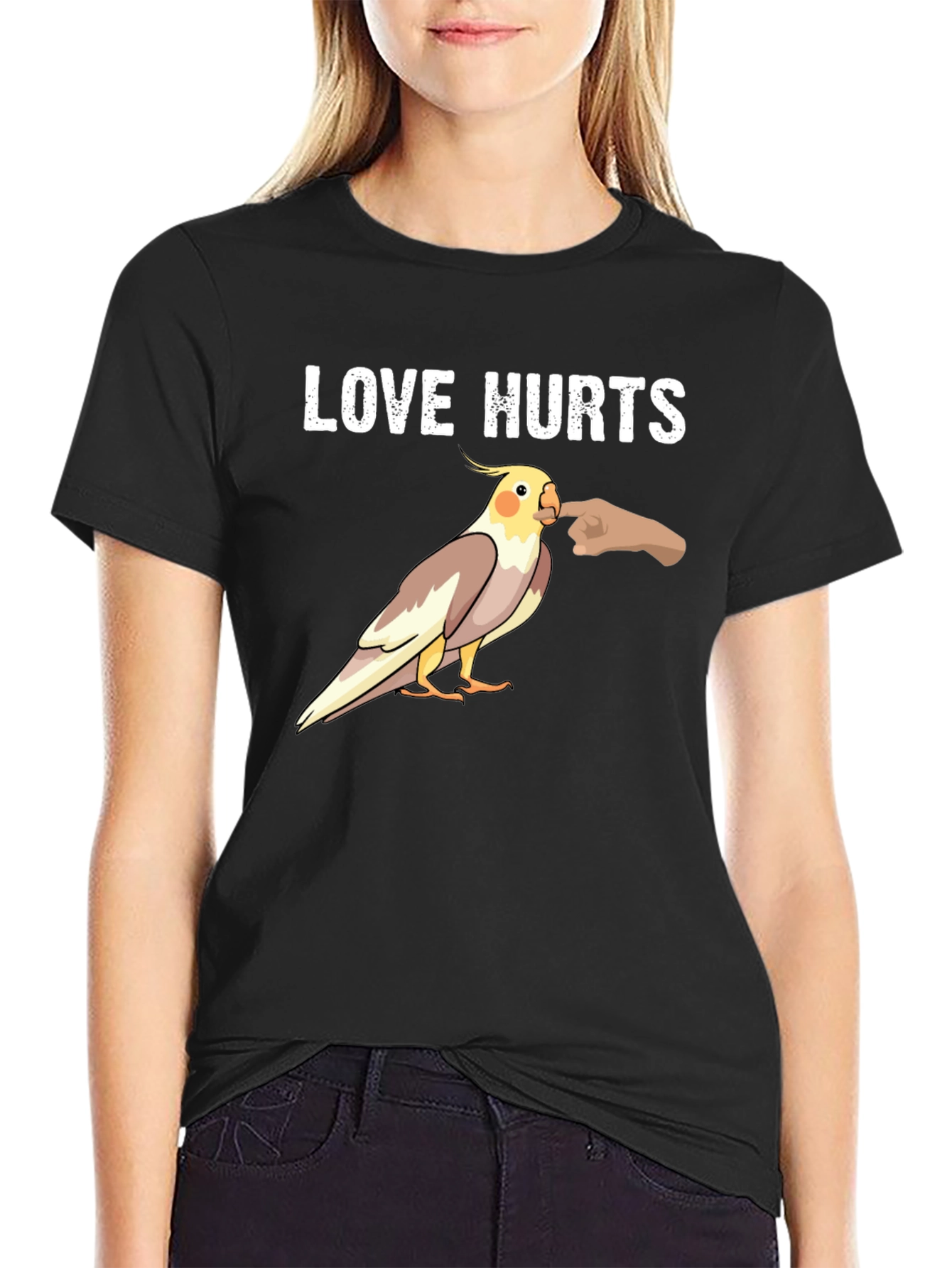 Love Hurts Cockatiel T-Shirt - Bird Lover Tee