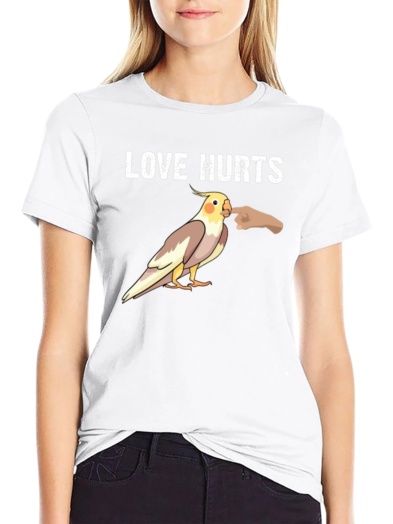 Love Hurts Cockatiel T-Shirt - Bird Lover Tee