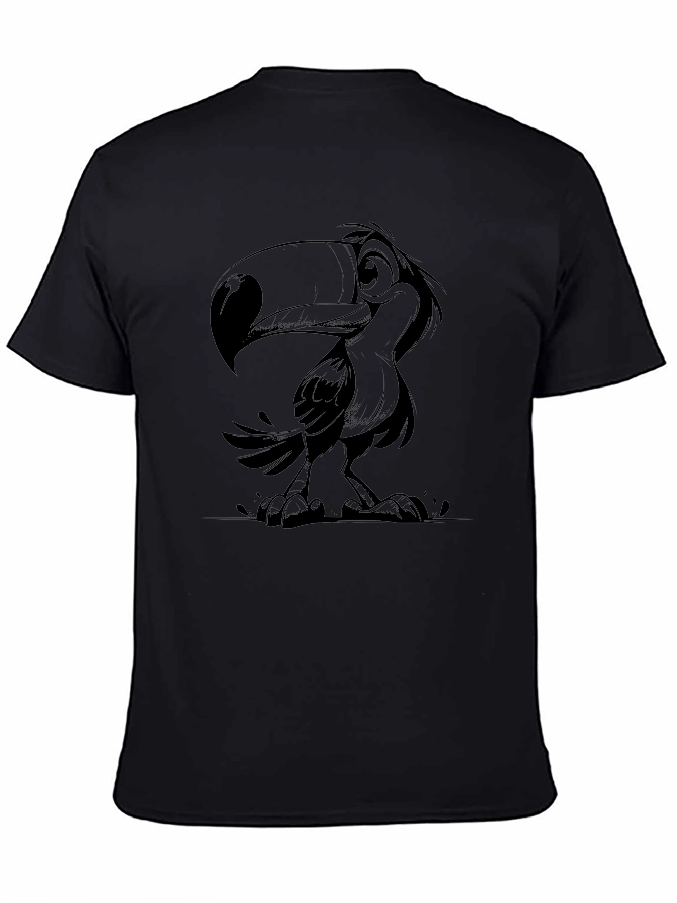 Toucan Graphic Print Black T-Shirt