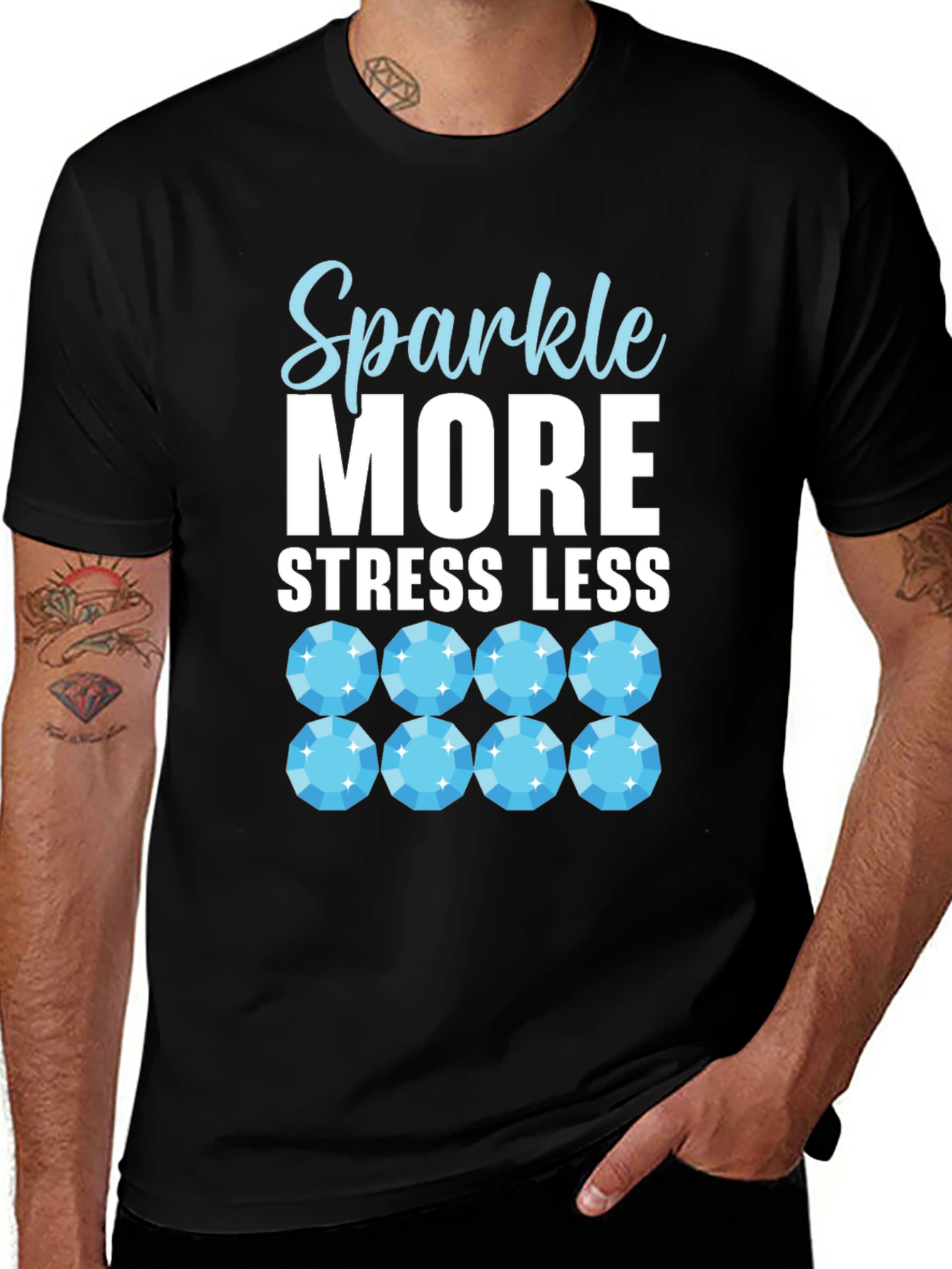 Sparkle More Stress Less Graphic T-Shirt