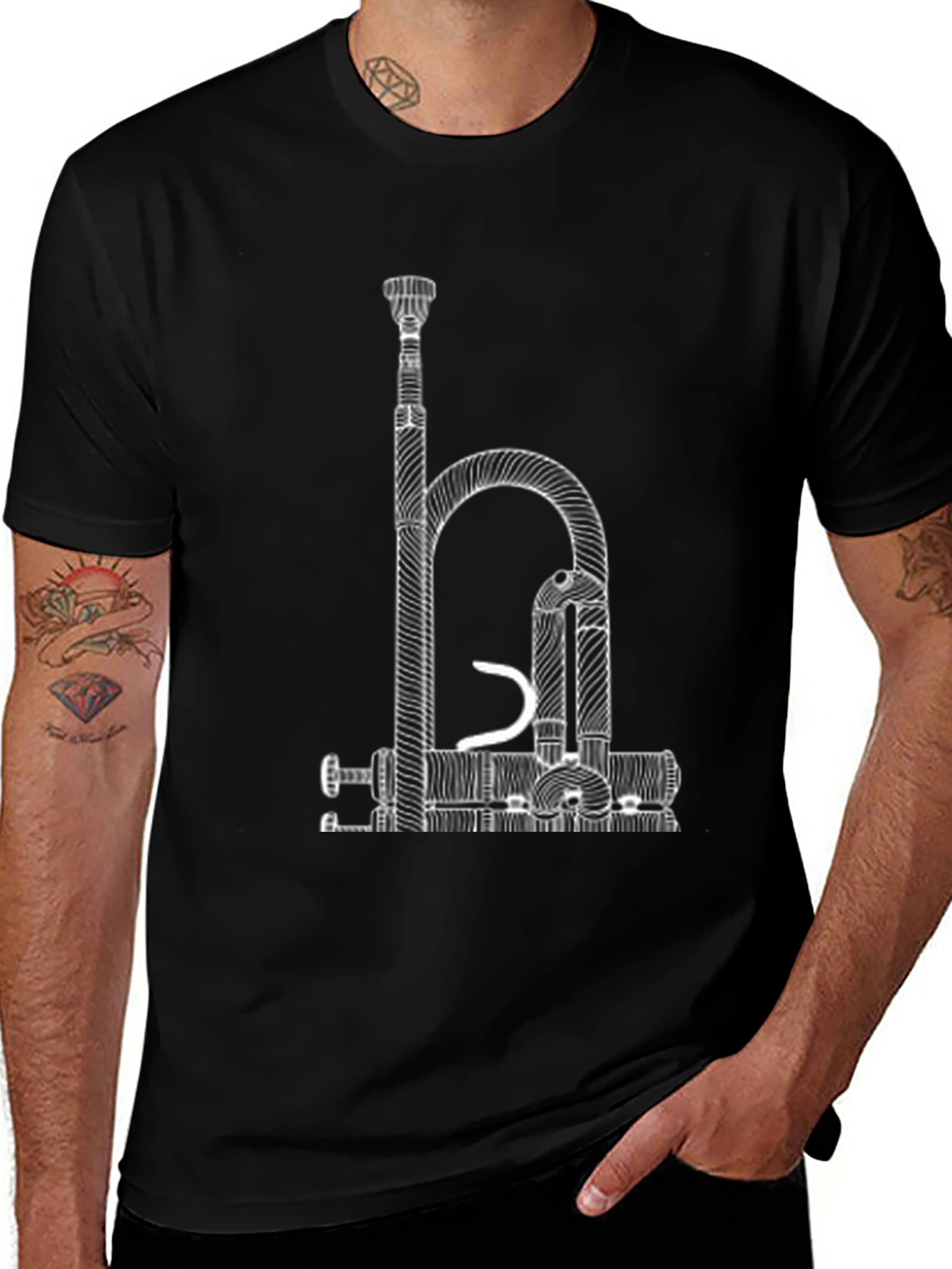Trumpet Blueprint T-Shirt - Musicians Tee