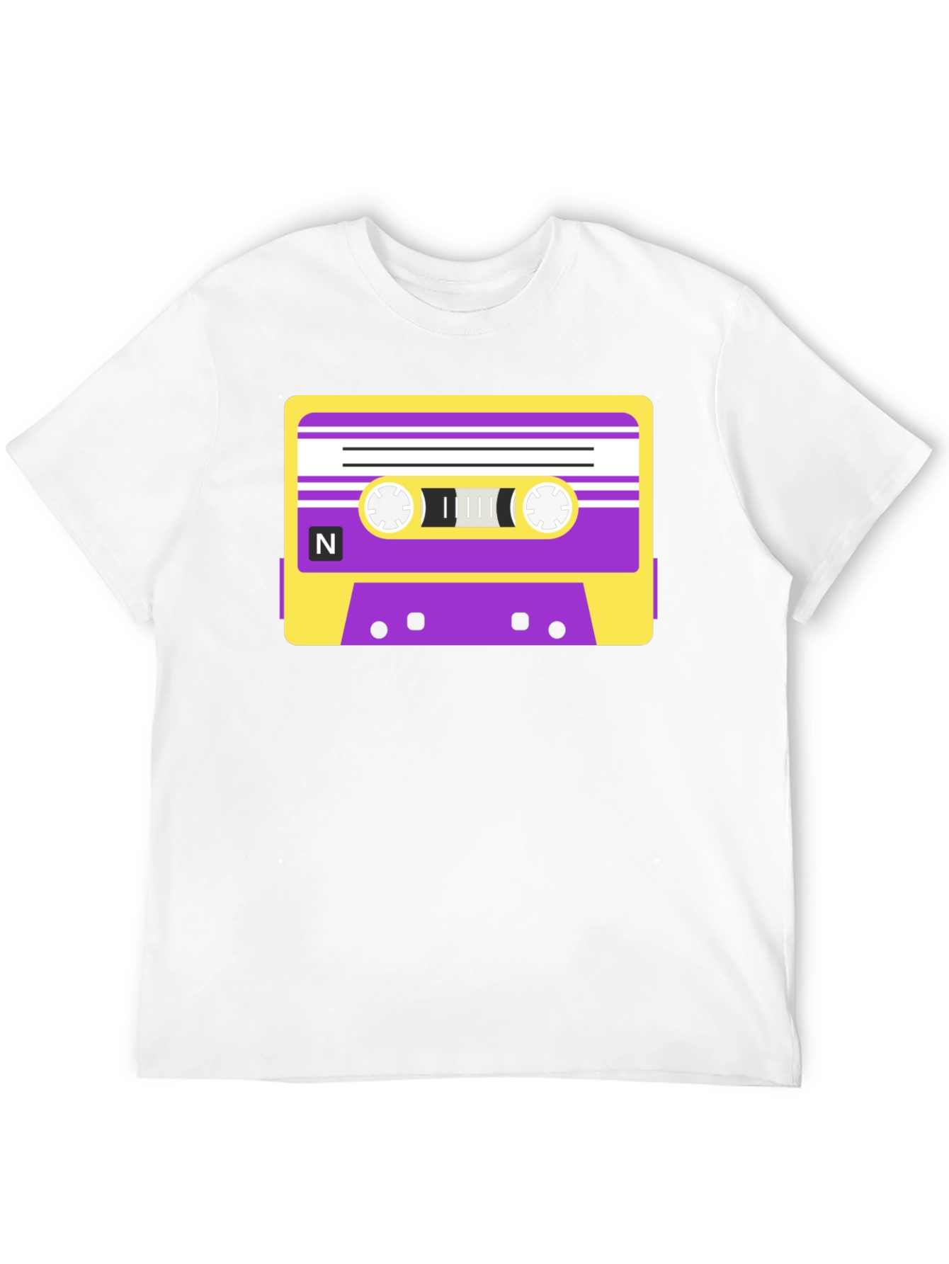 Retro Cassette Tape Graphic T-Shirt - Black
