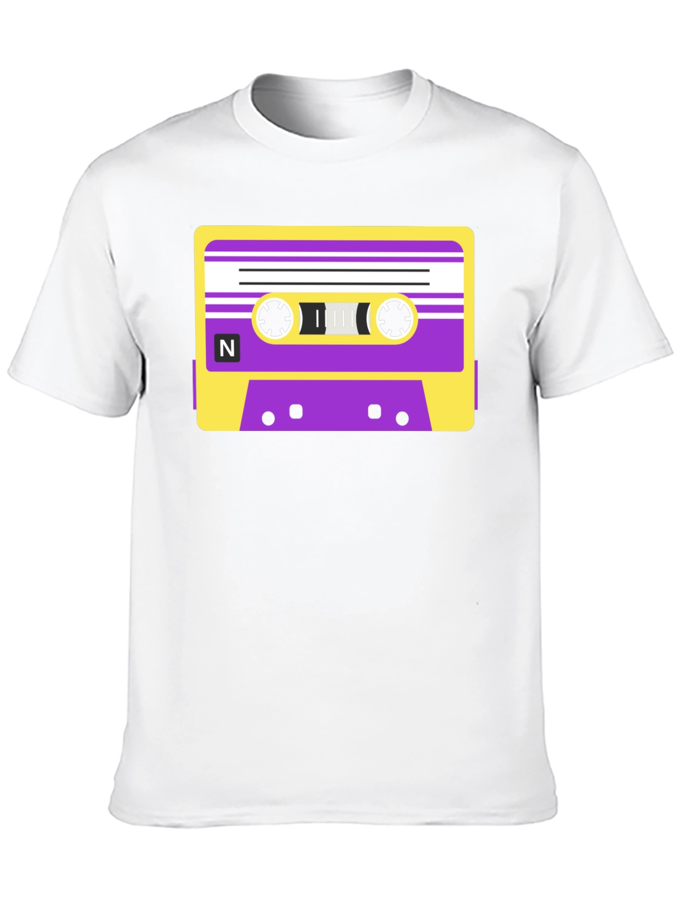 Retro Cassette Tape Graphic T-Shirt - Black