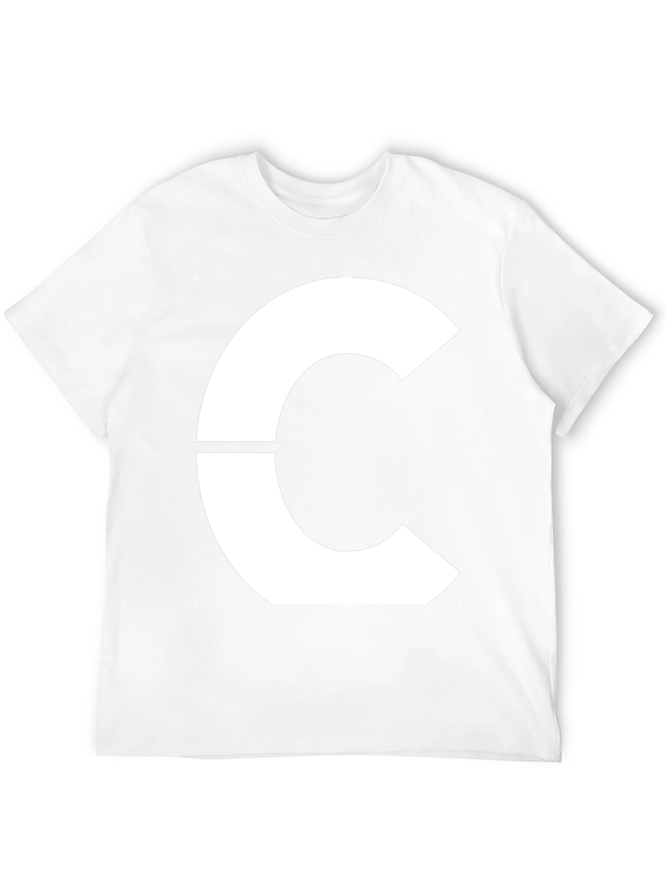 Modern Geometric C Graphic Tee - Bold Black T-Shirt