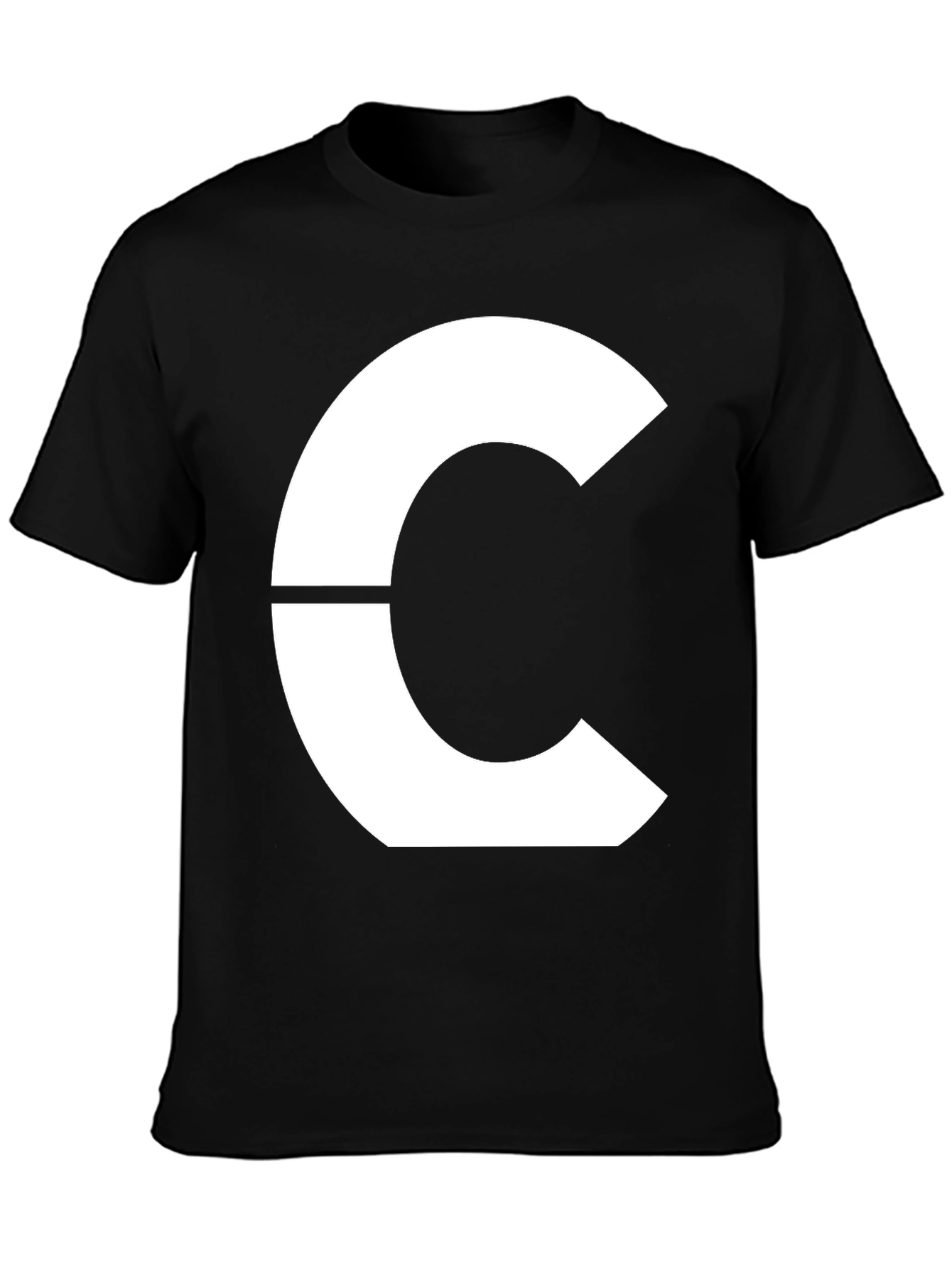 Modern Geometric C Graphic Tee - Bold Black T-Shirt