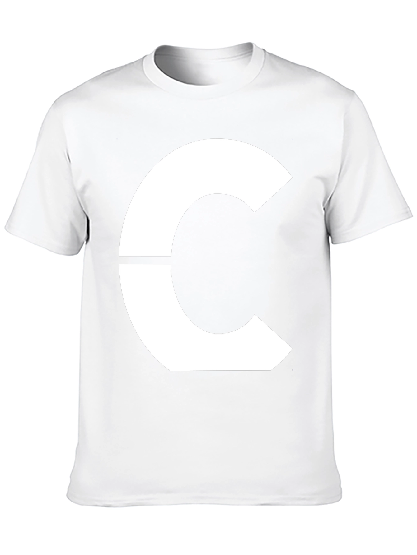 Modern Geometric C Graphic Tee - Bold Black T-Shirt