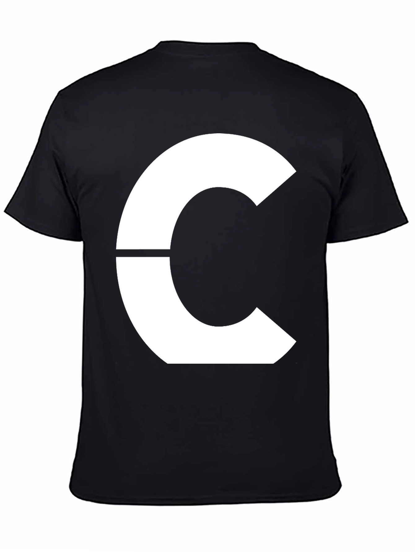 Modern Geometric C Graphic Tee - Bold Black T-Shirt