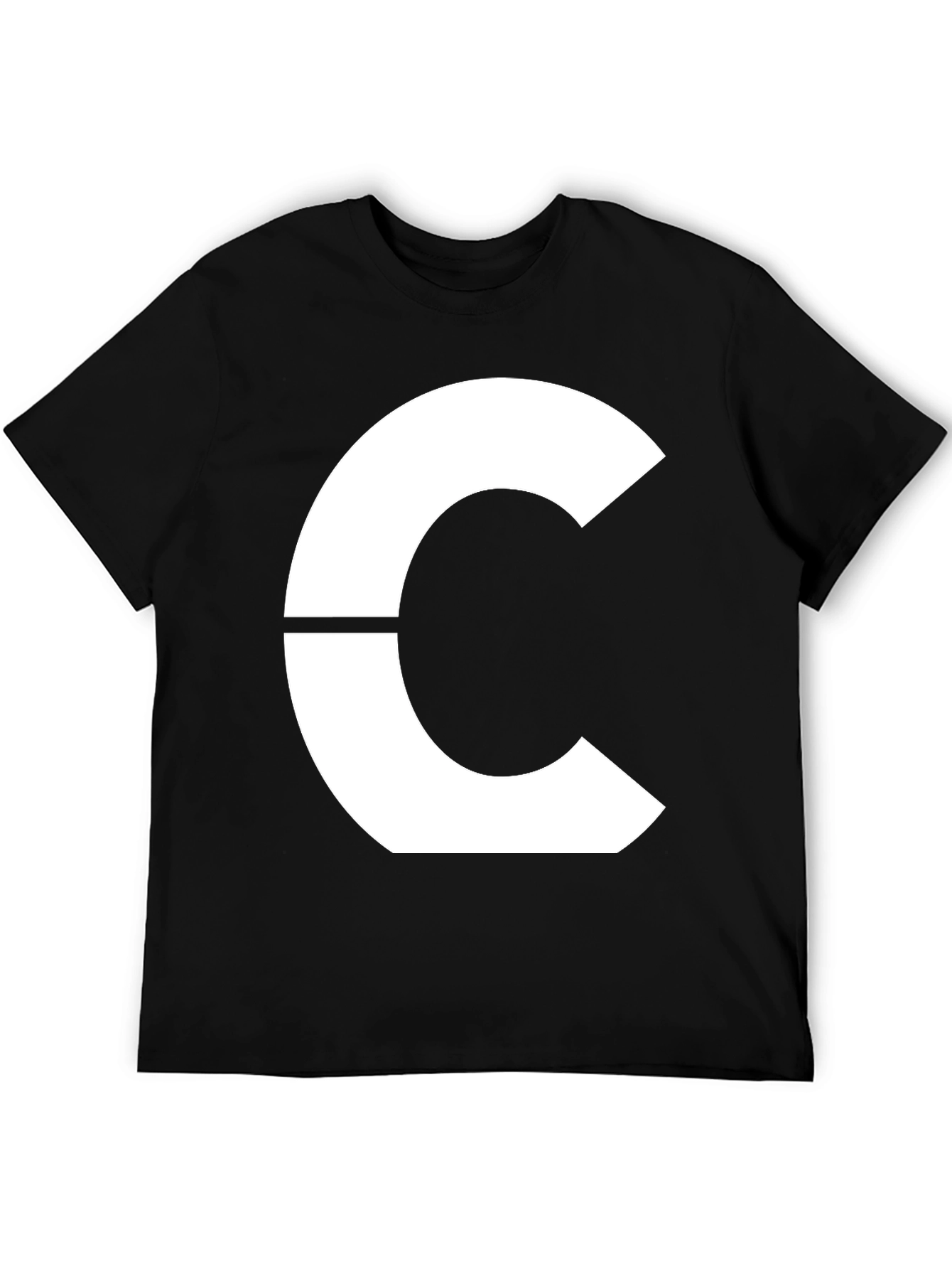 Modern Geometric C Graphic Tee - Bold Black T-Shirt