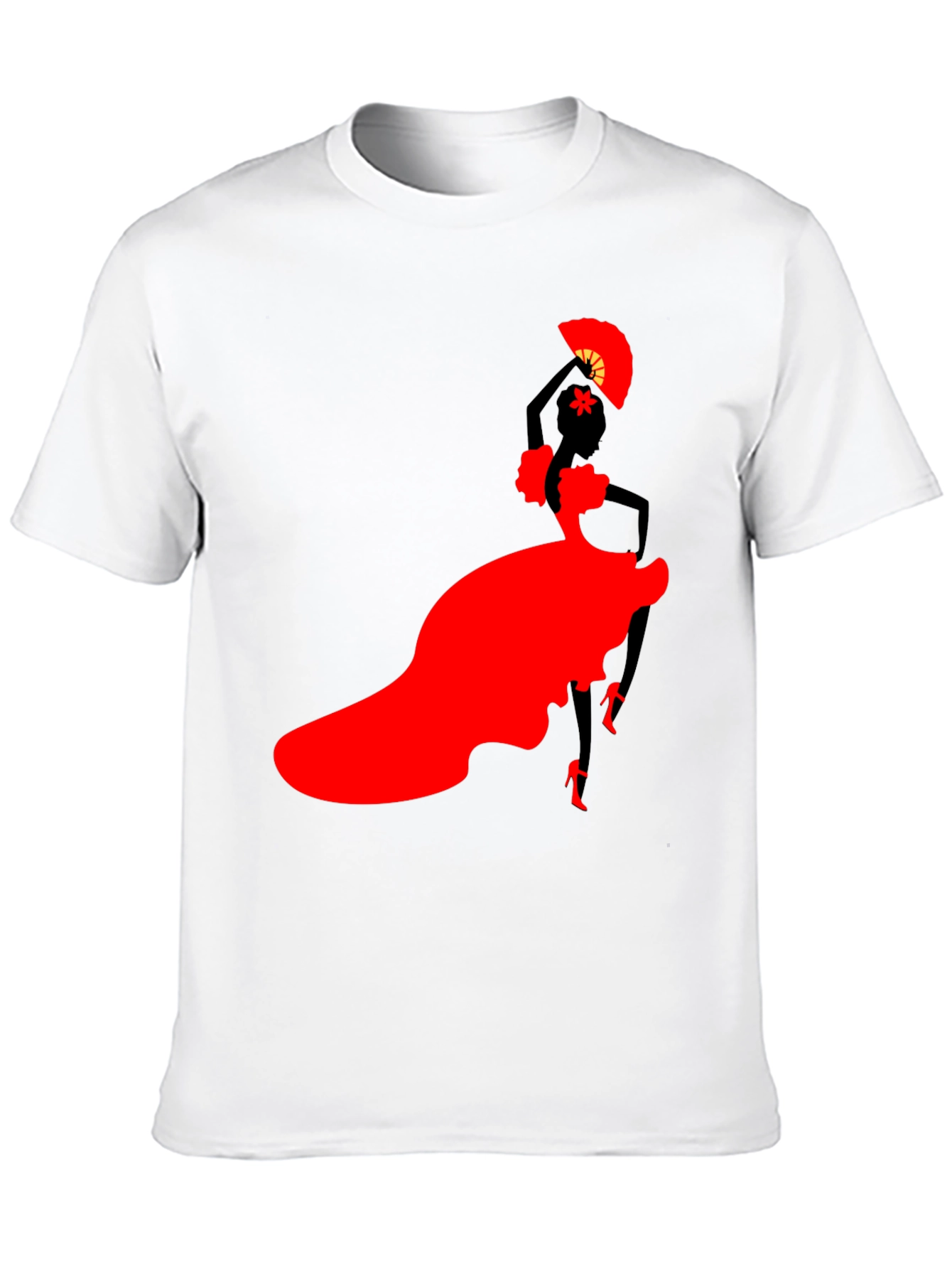 Flamenco Dancer Graphic Tee - Stylish Silhouette Shirt