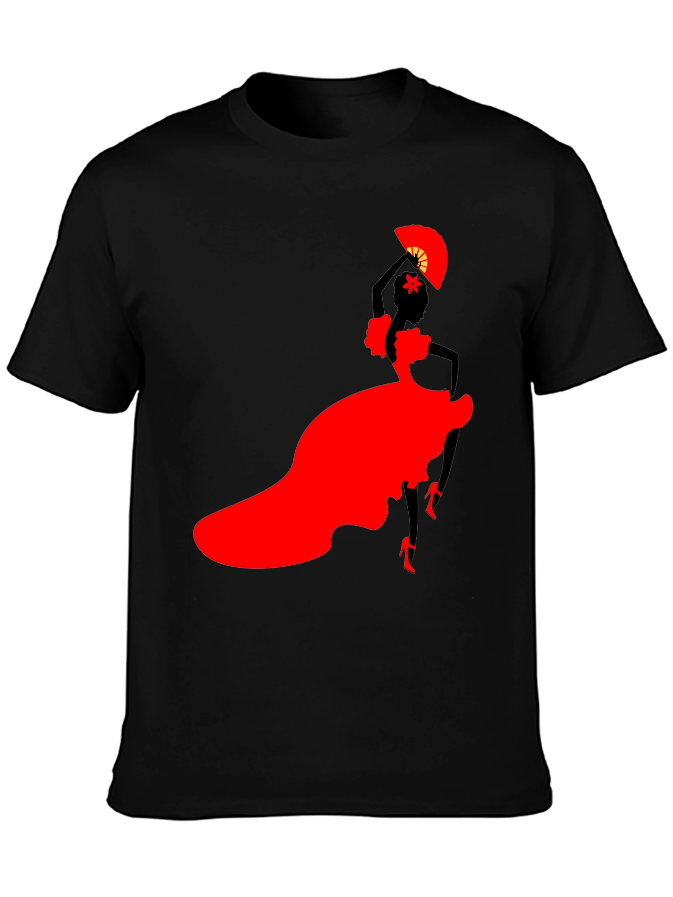 Flamenco Dancer Graphic Tee - Stylish Silhouette Shirt