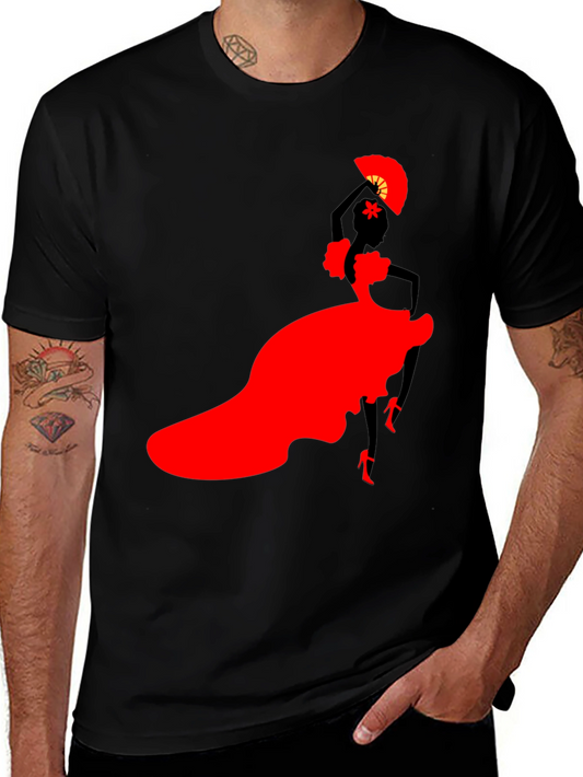 Flamenco Dancer Graphic Tee - Stylish Silhouette Shirt