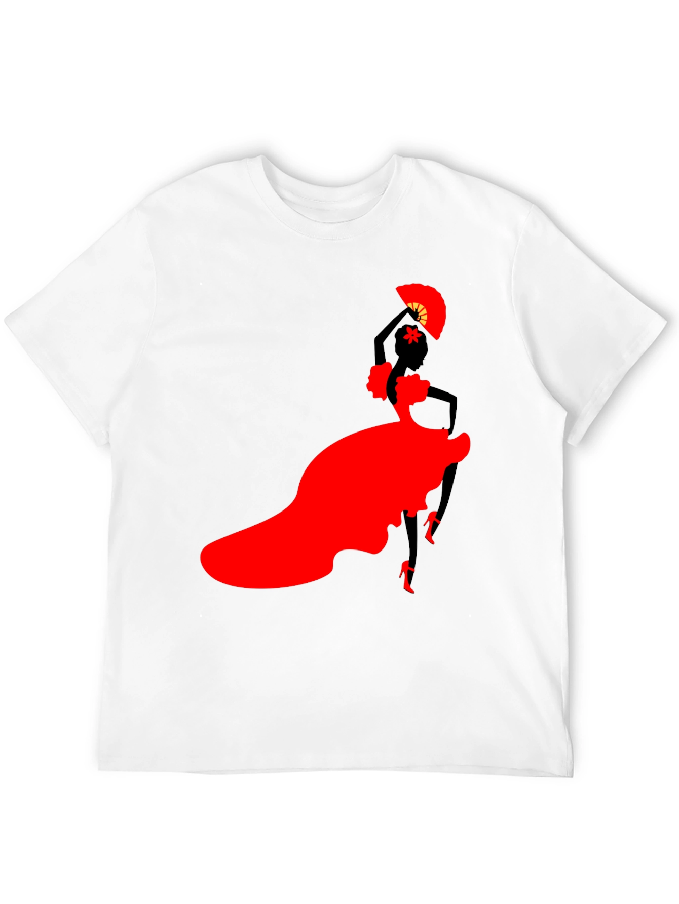 Flamenco Dancer Graphic Tee - Stylish Silhouette Shirt