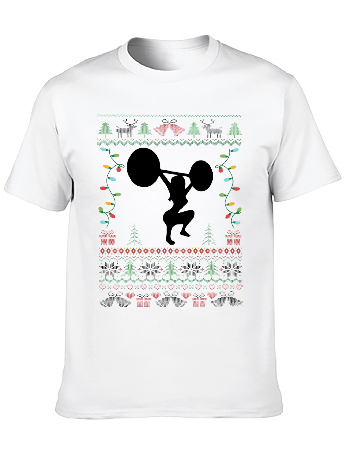 Weightlifting Ugly Christmas Sweater T-Shirt