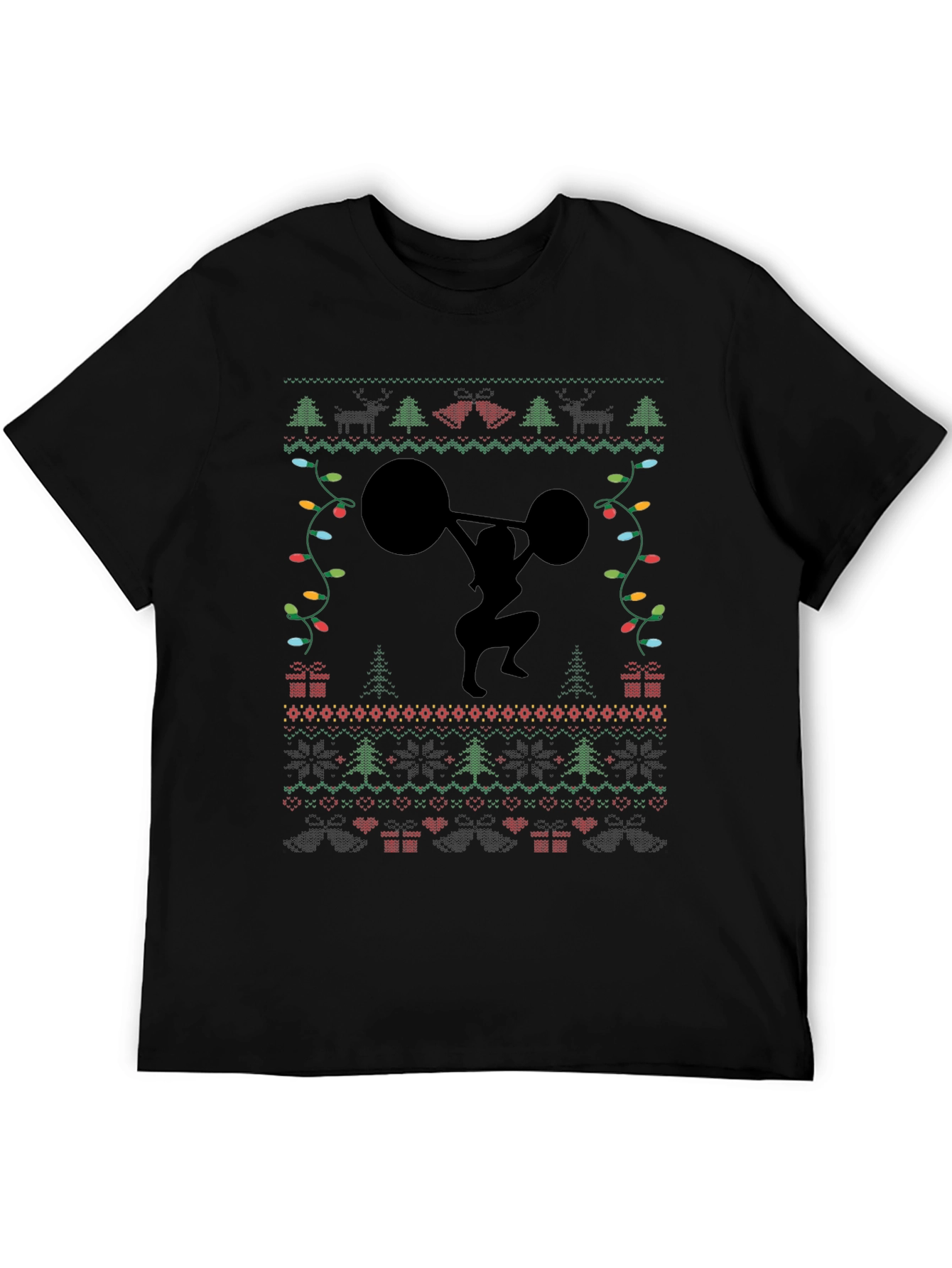 Weightlifting Ugly Christmas Sweater T-Shirt