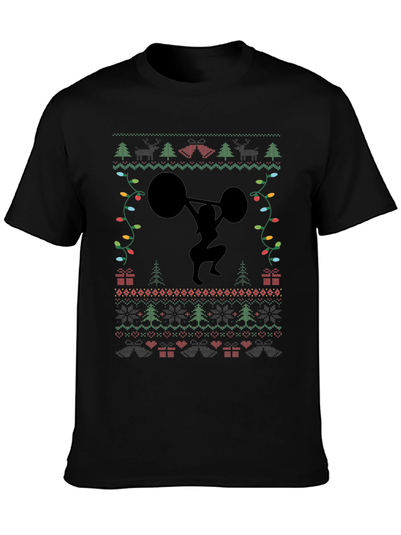 Weightlifting Ugly Christmas Sweater T-Shirt