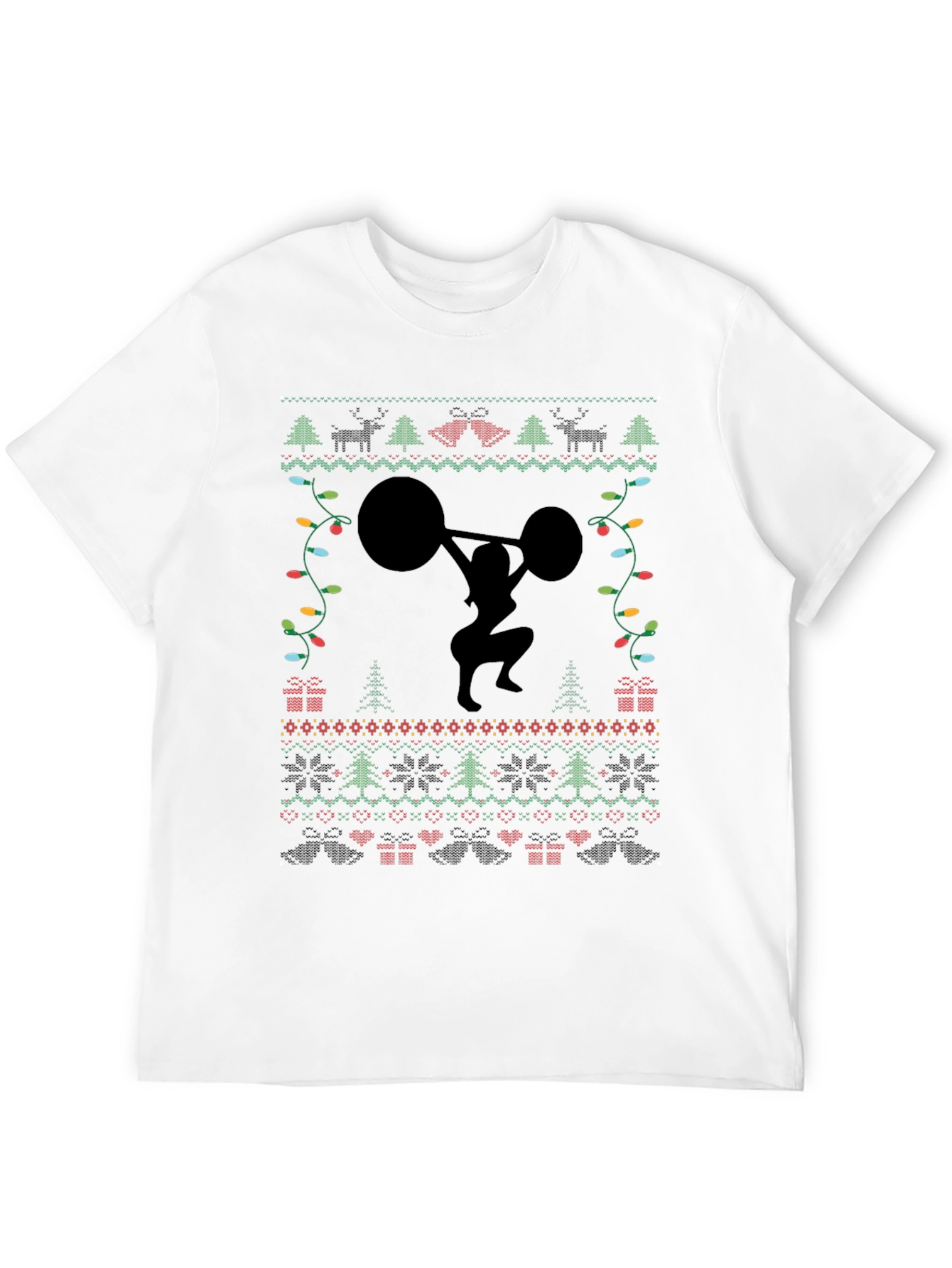Weightlifting Ugly Christmas Sweater T-Shirt