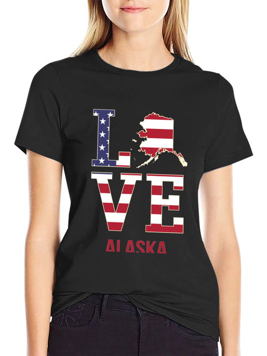 Love Alaska Patriotic T-Shirt