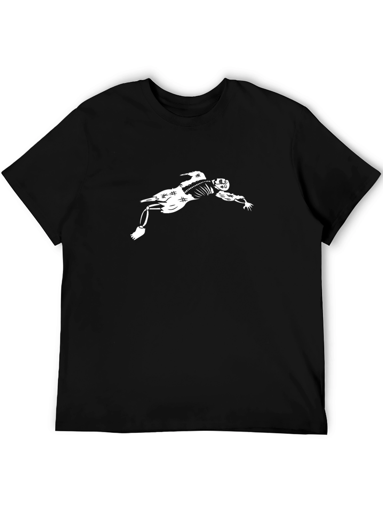 Skeleton Football Player Graphic T-Shirt