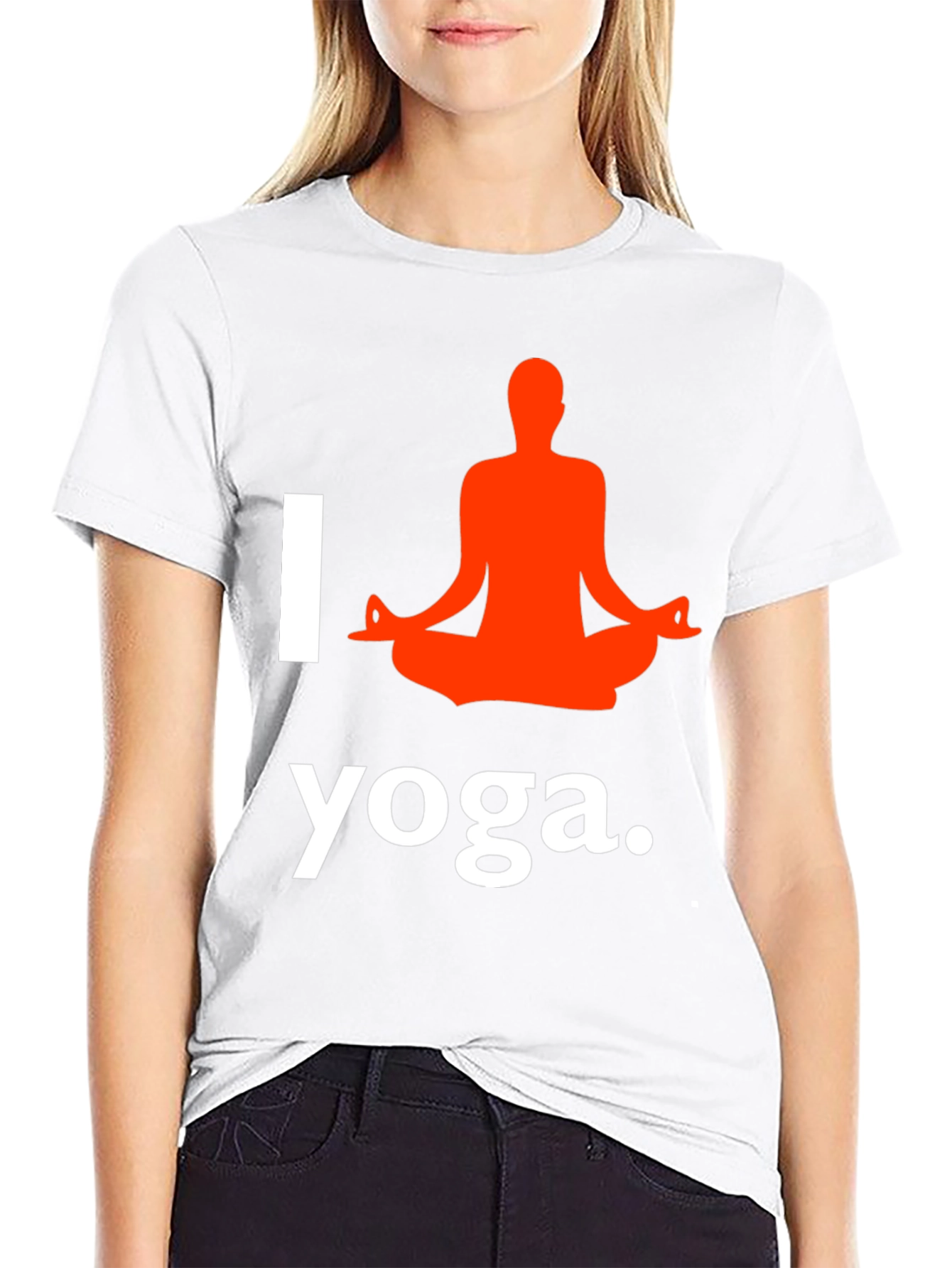 I Love Yoga T-Shirt Black Cotton Blend Graphic Tee