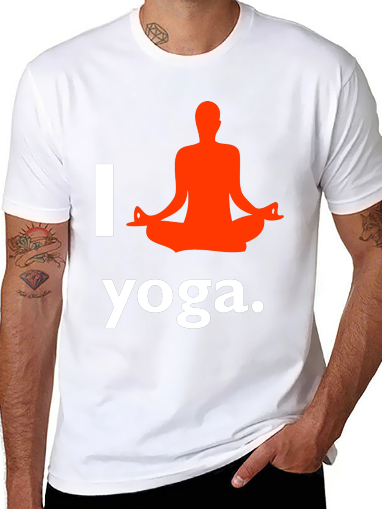 I Love Yoga T-Shirt Black Cotton Blend Graphic Tee