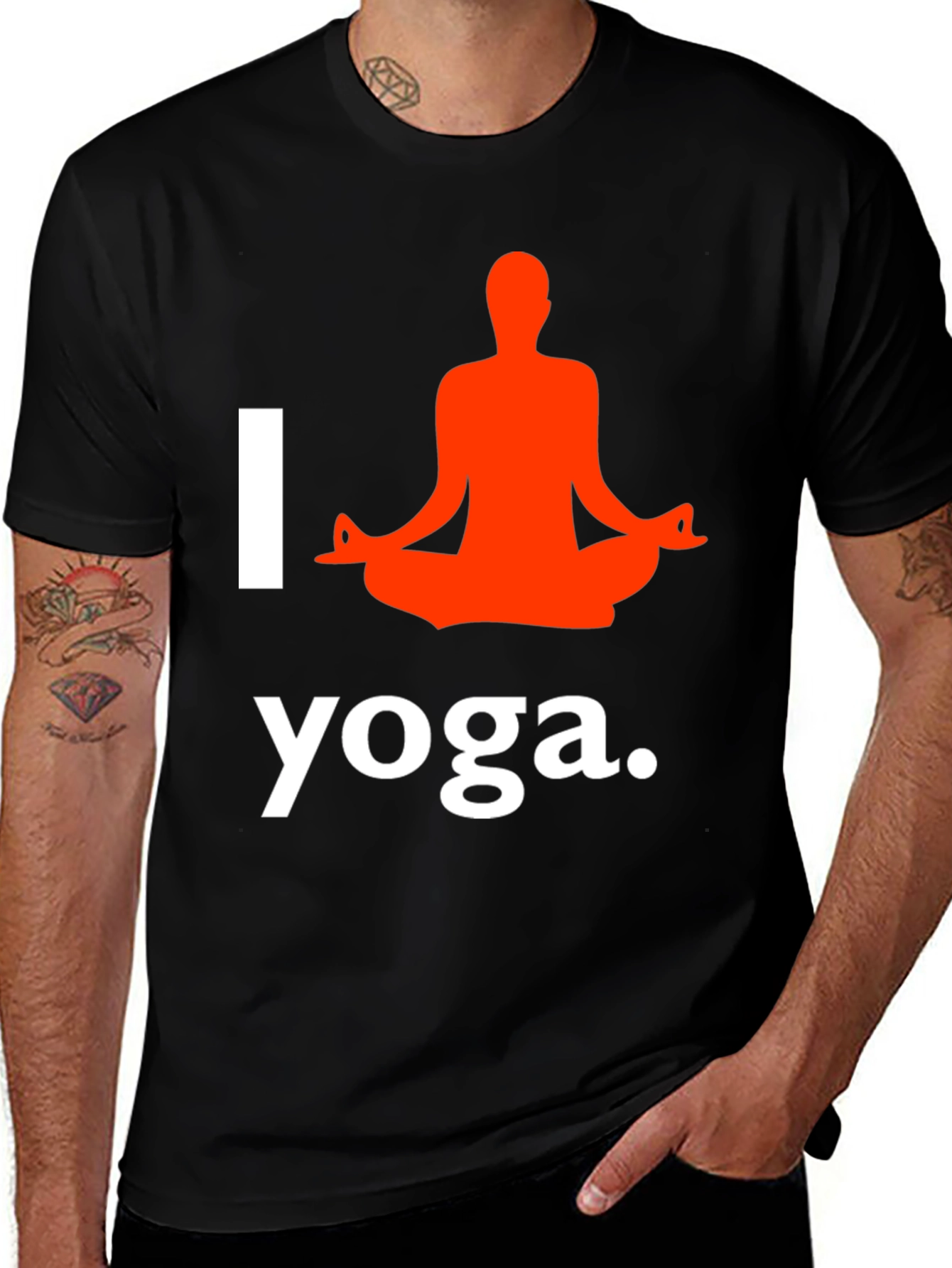 I Love Yoga T-Shirt Black Cotton Blend Graphic Tee