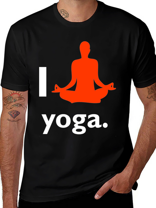 I Love Yoga T-Shirt Black Cotton Blend Graphic Tee