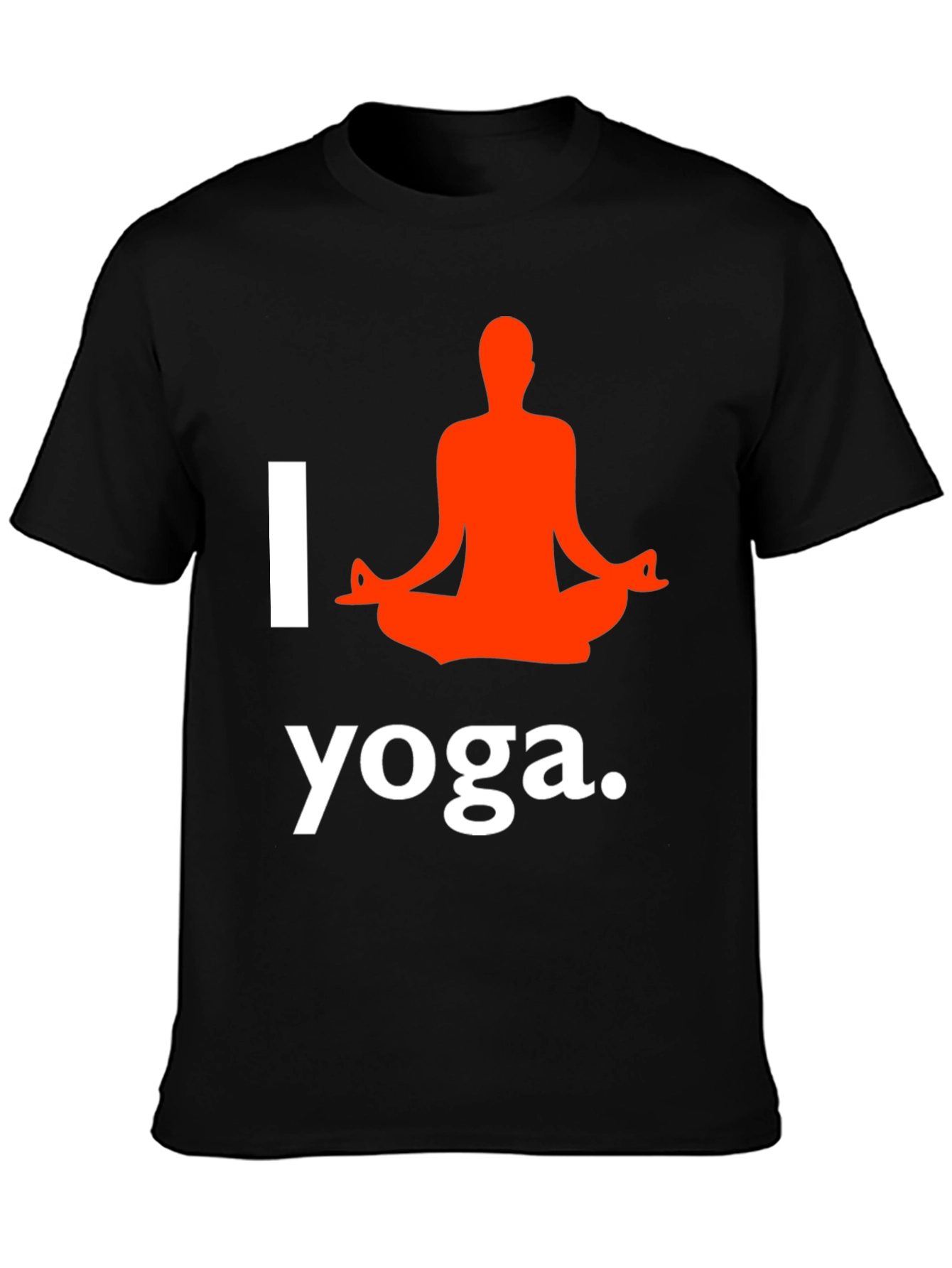 I Love Yoga T-Shirt Black Cotton Blend Graphic Tee