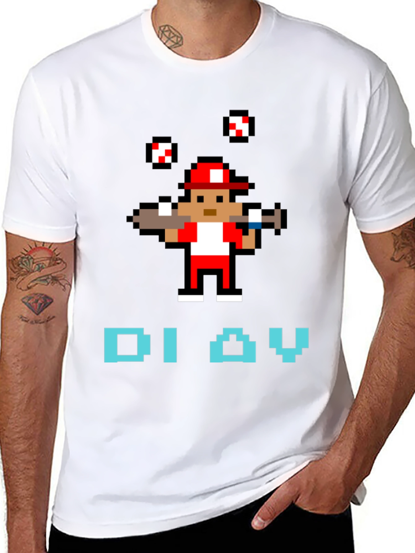 Retro Baseball Pixel Art T-Shirt