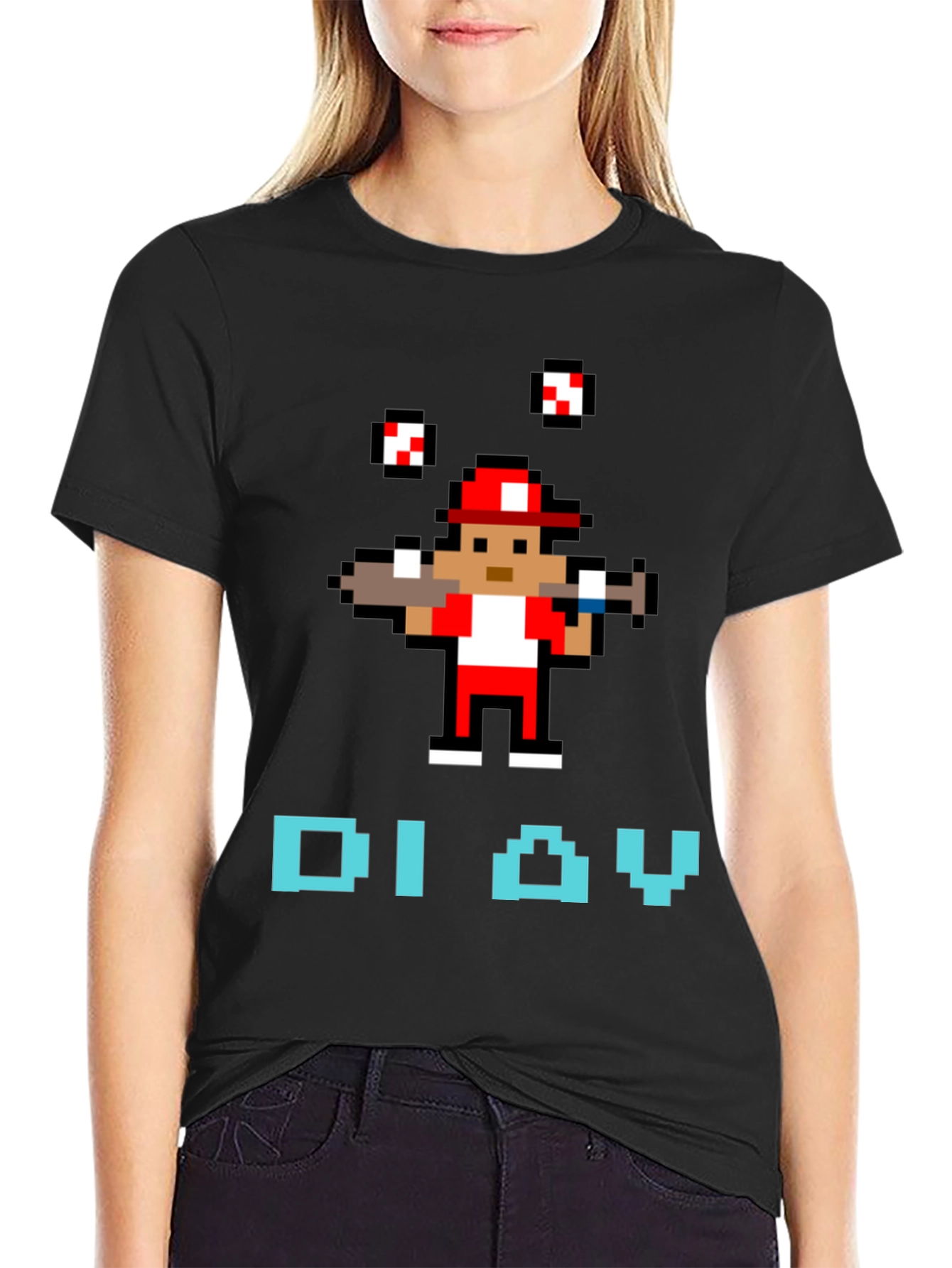Retro Baseball Pixel Art T-Shirt