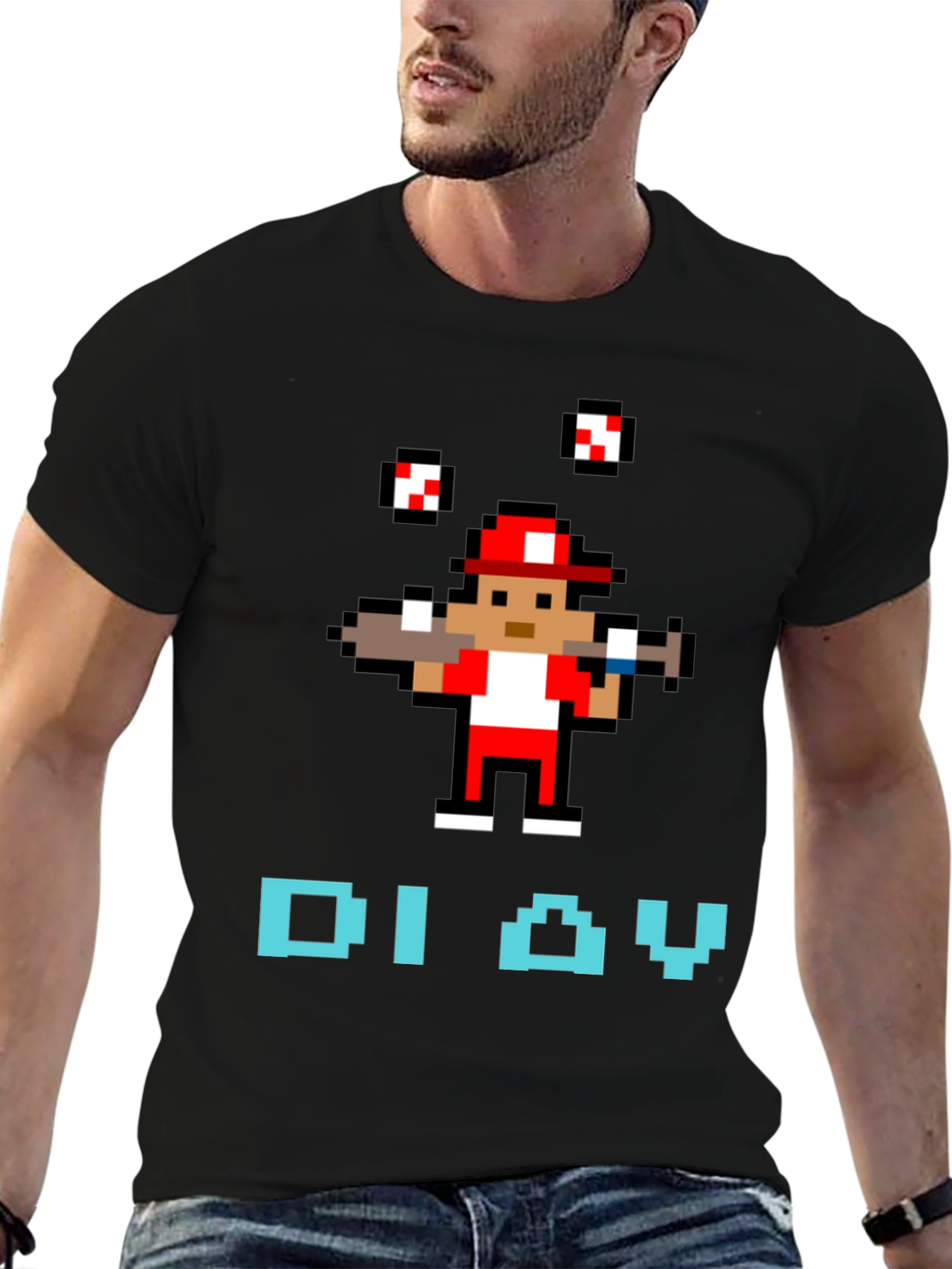 Retro Baseball Pixel Art T-Shirt