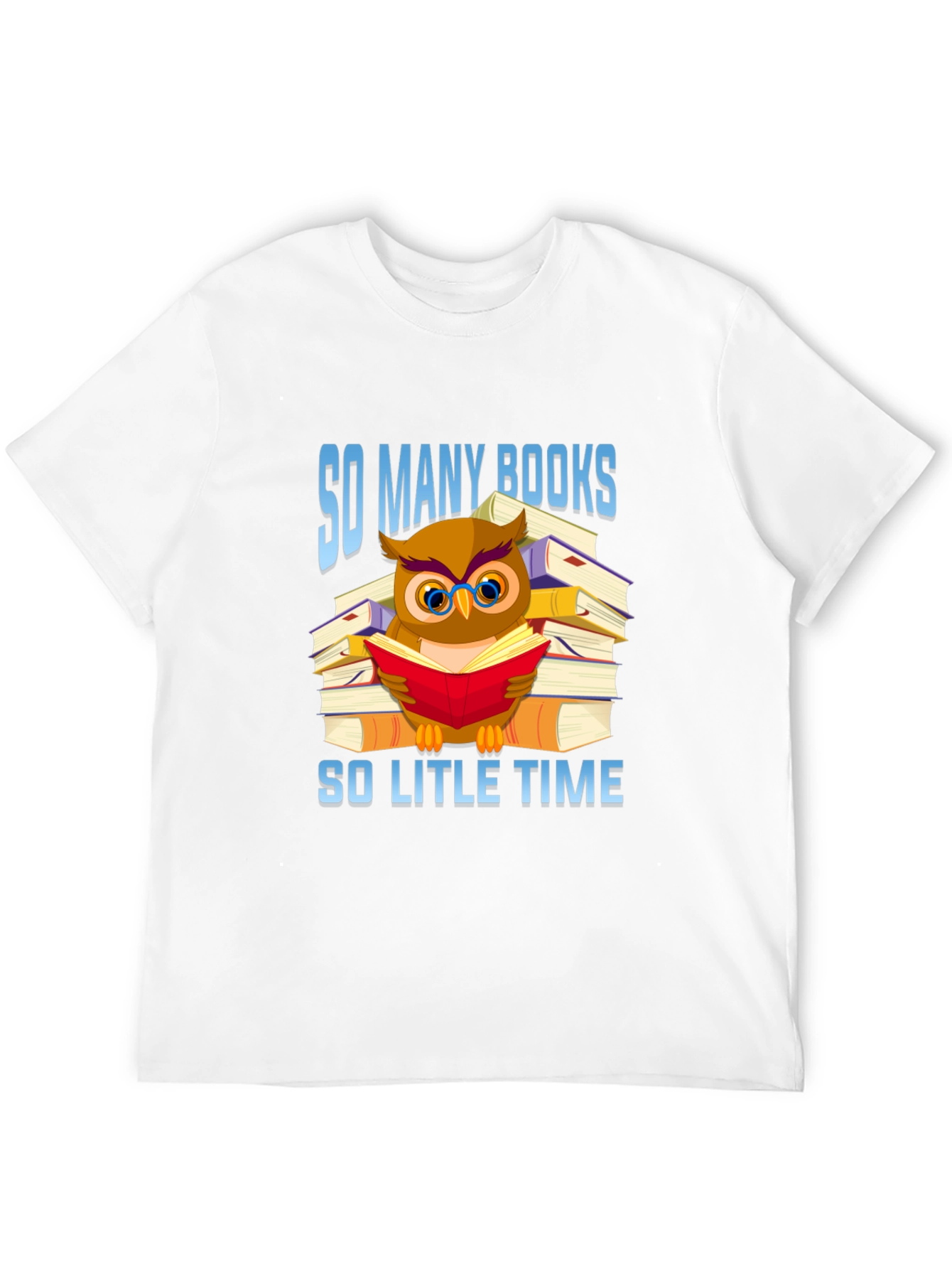 Book Lover T-Shirt: Owl Reading Book Design