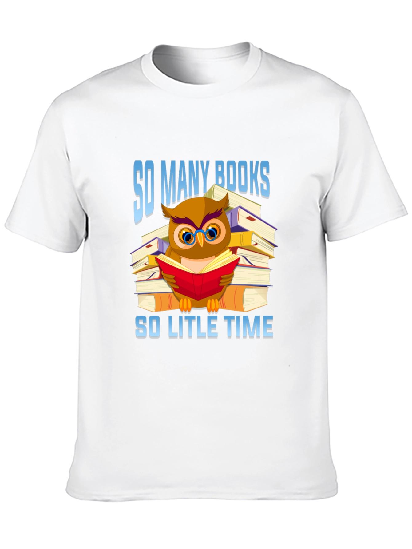 Book Lover T-Shirt: Owl Reading Book Design