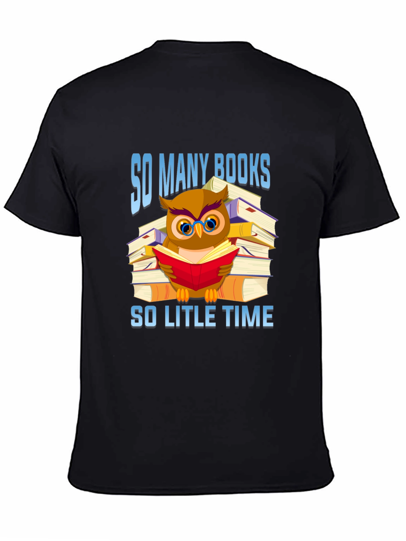 Book Lover T-Shirt: Owl Reading Book Design