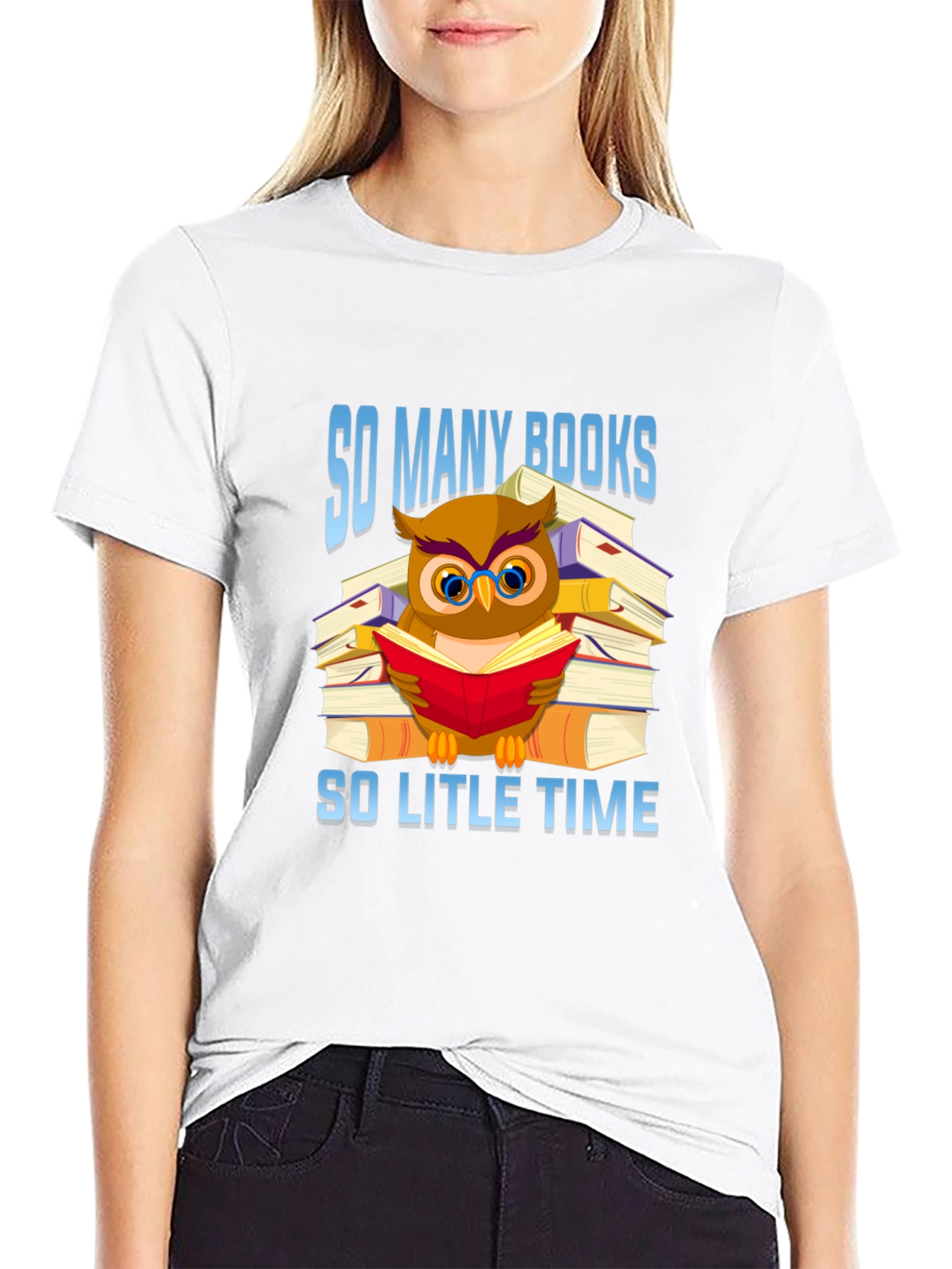 Book Lover T-Shirt: Owl Reading Book Design