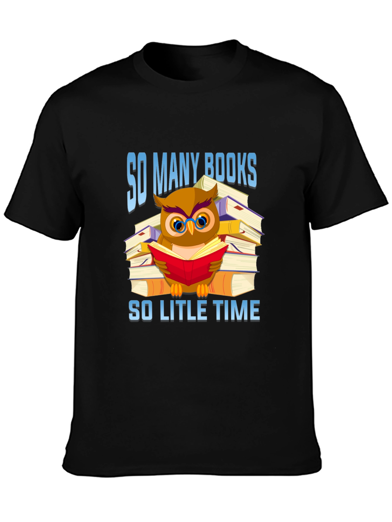 Book Lover T-Shirt: Owl Reading Book Design
