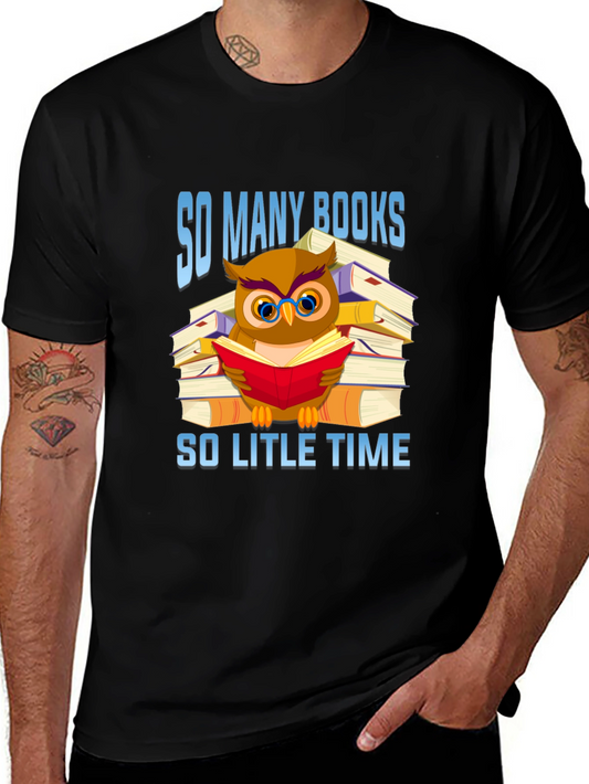 Book Lover T-Shirt: Owl Reading Book Design
