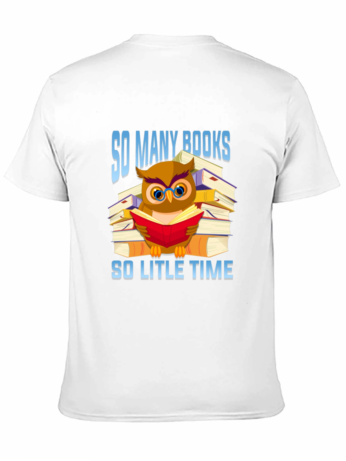 Book Lover T-Shirt: Owl Reading Book Design