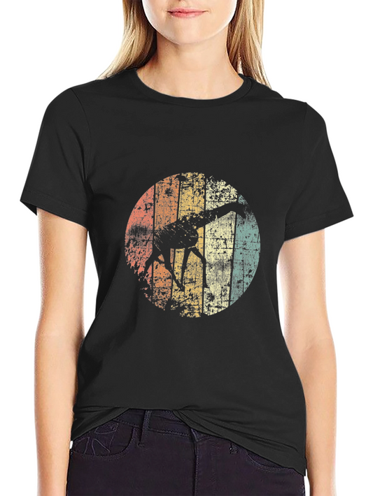 Retro Giraffe Graphic Tee - Black