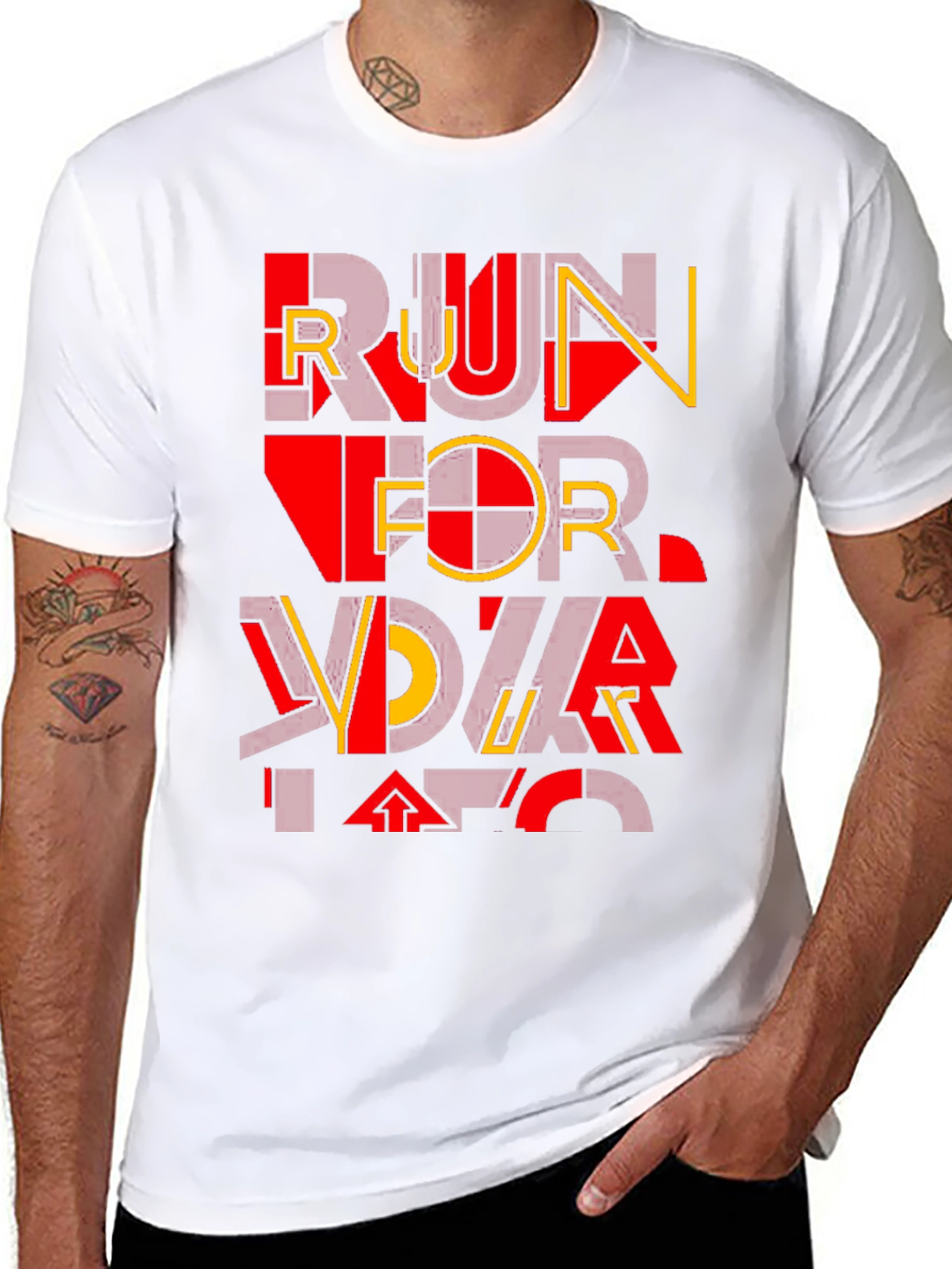 Bold Graphic T-Shirt - Run For Your Life