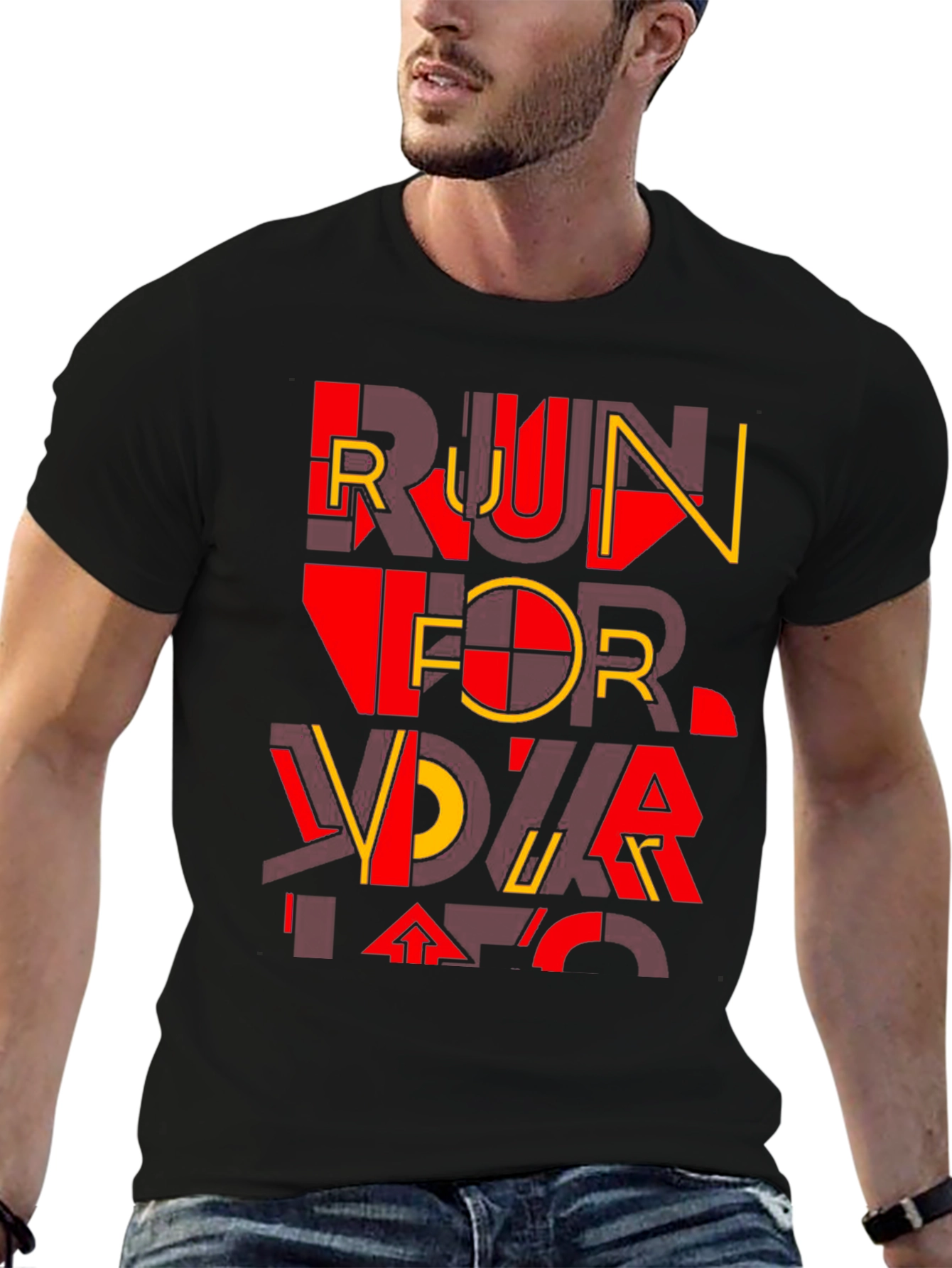 Bold Graphic T-Shirt - Run For Your Life