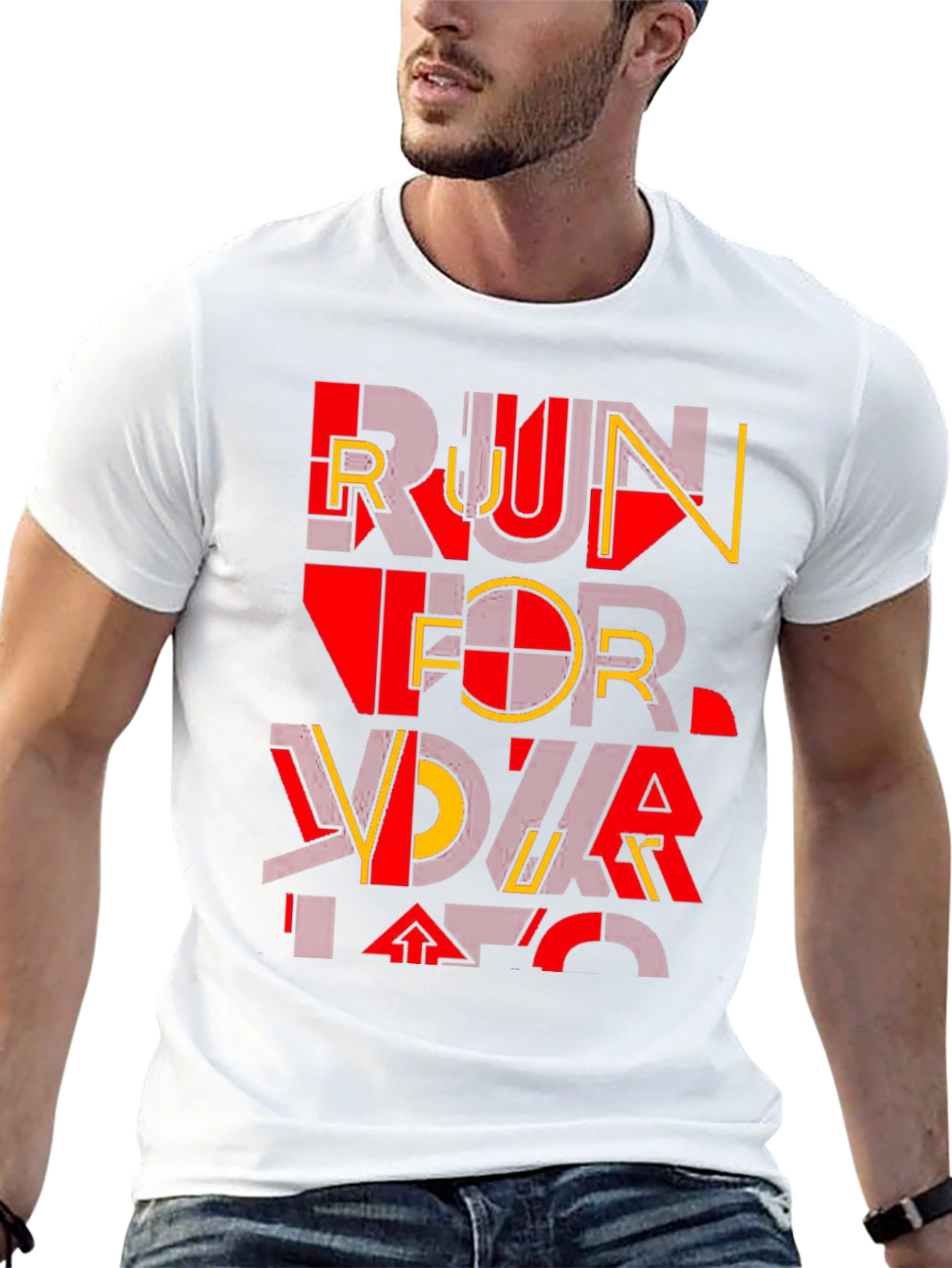 Bold Graphic T-Shirt - Run For Your Life