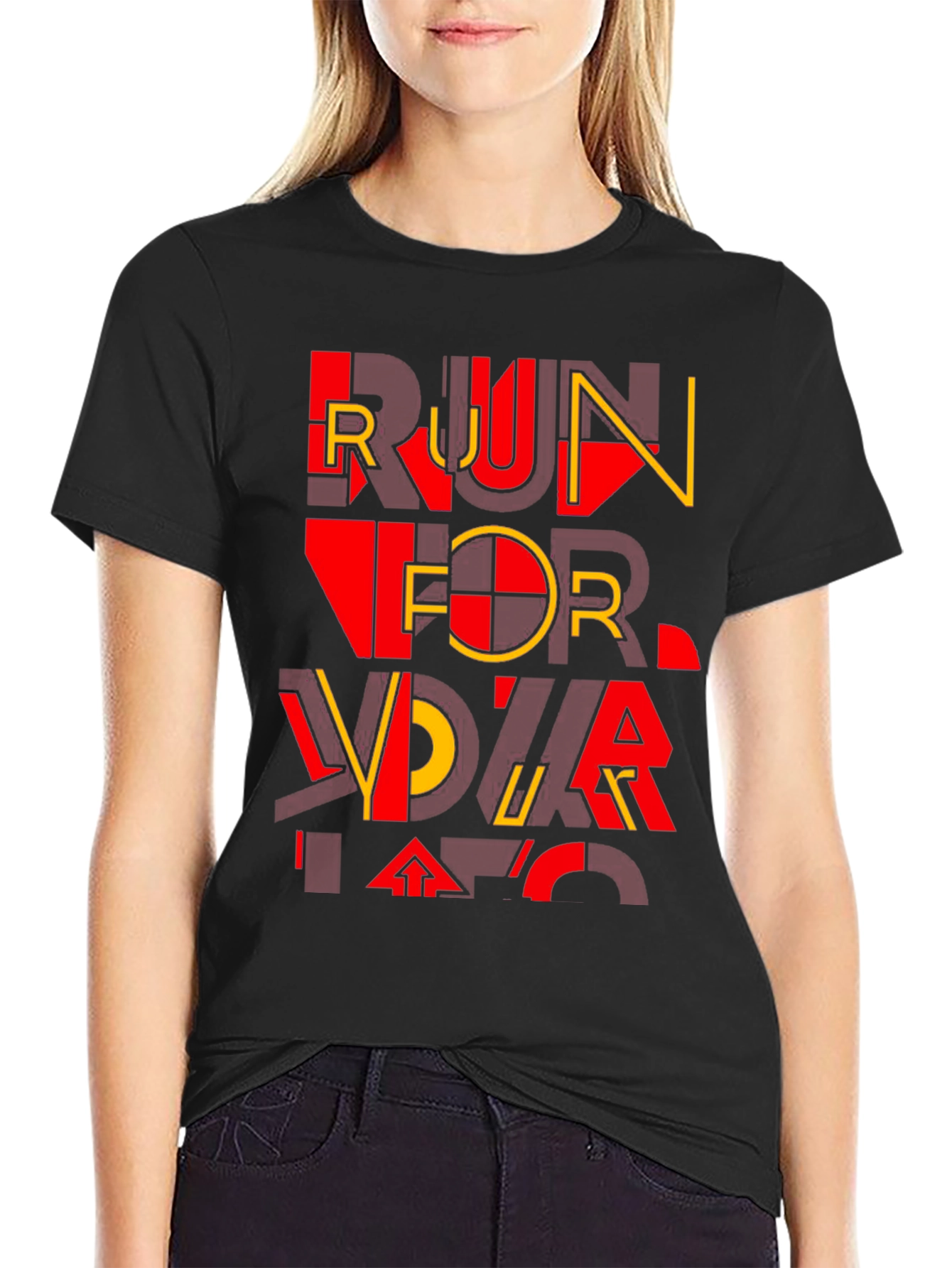 Bold Graphic T-Shirt - Run For Your Life