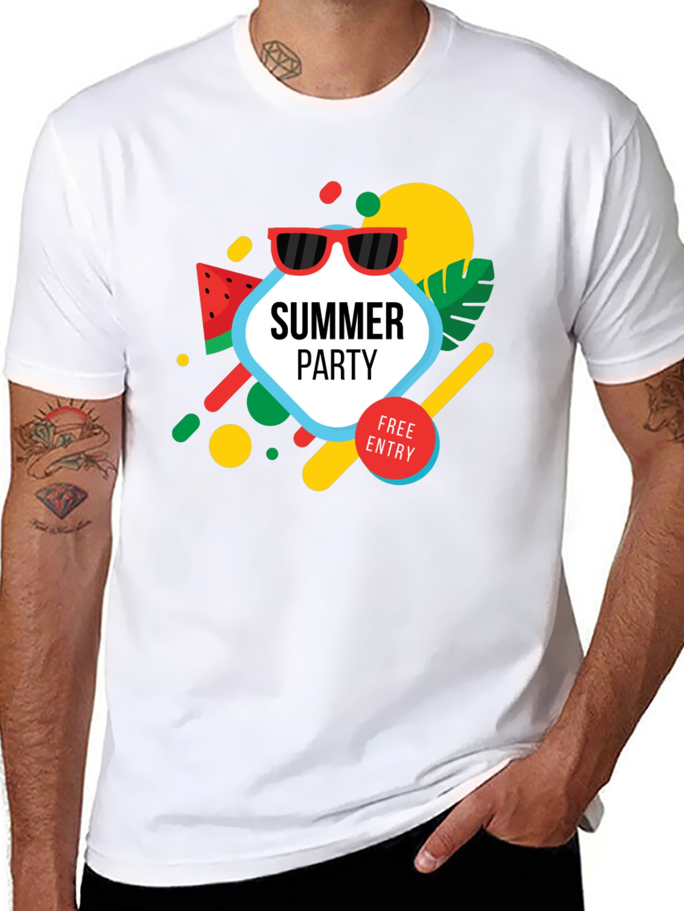 Summer Party Graphic Tee - Black T-Shirt