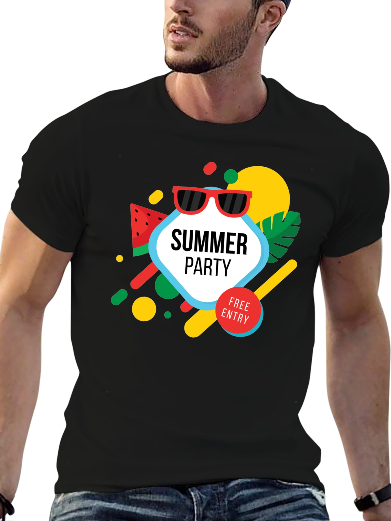 Summer Party Graphic Tee - Black T-Shirt