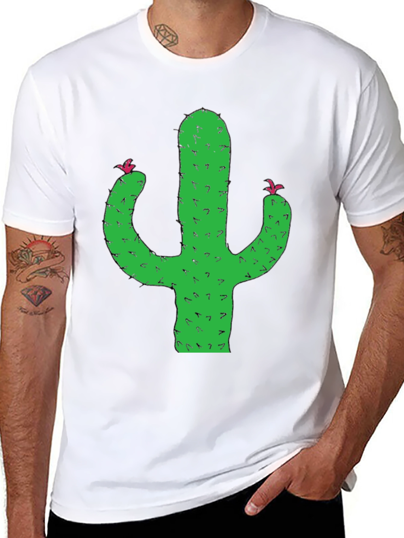 Cactus Graphic Tee - Black Short Sleeve T-Shirt