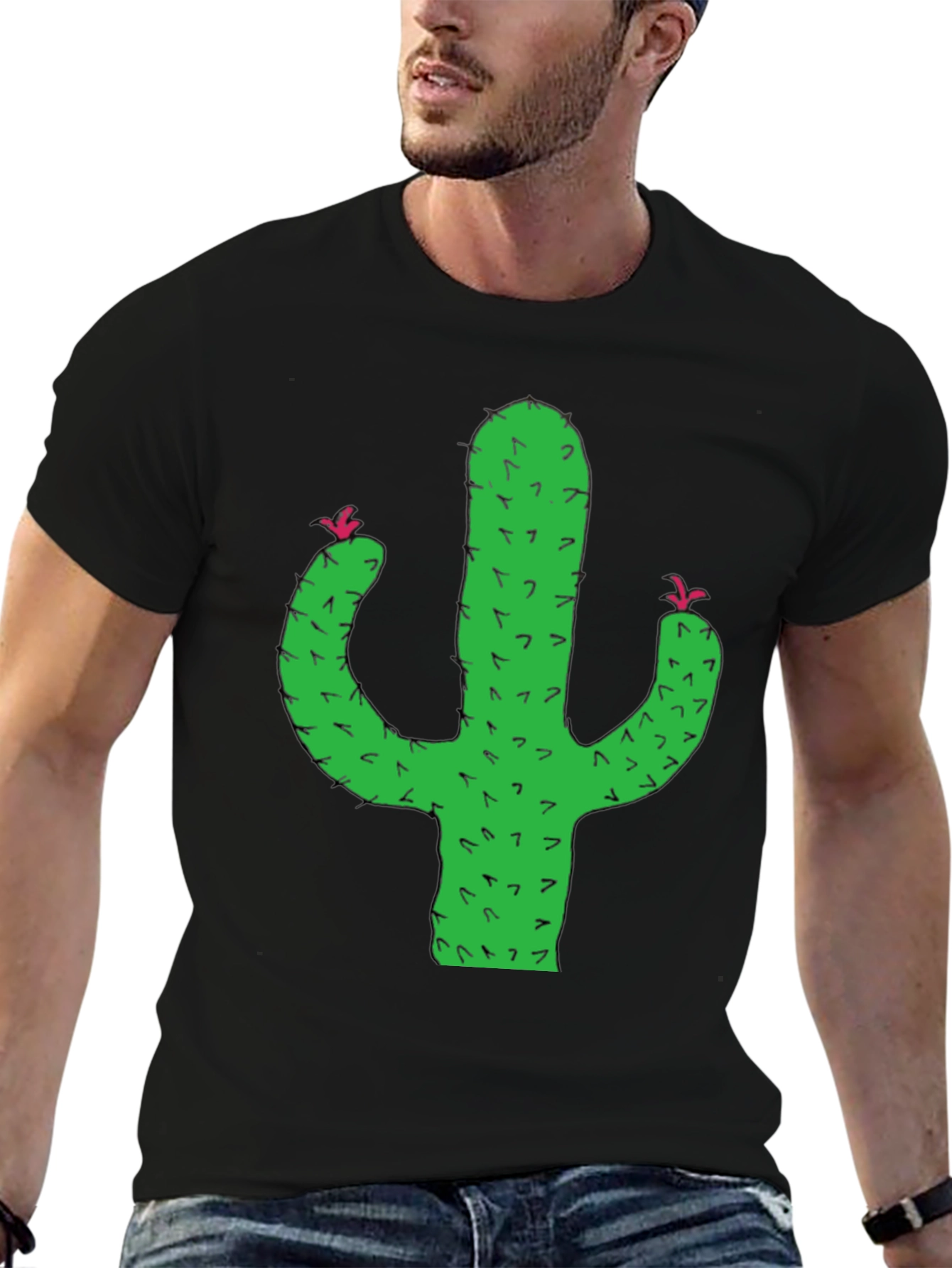 Cactus Graphic Tee - Black Short Sleeve T-Shirt